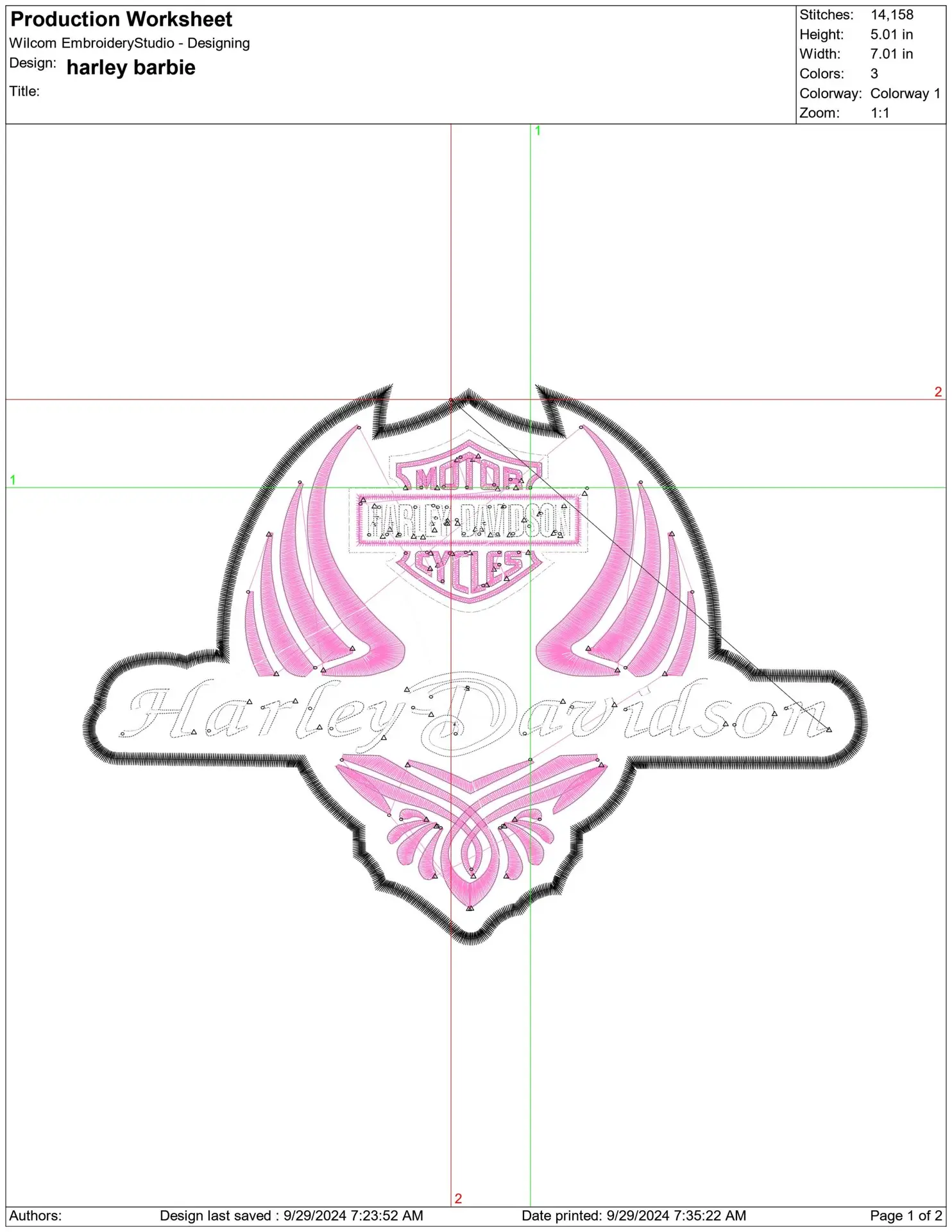 Harley Davidson Motorbike Barbie Pink Logo embroidery design - group design machine pattern Bike Company embroidery file instant download in a frame — view 2