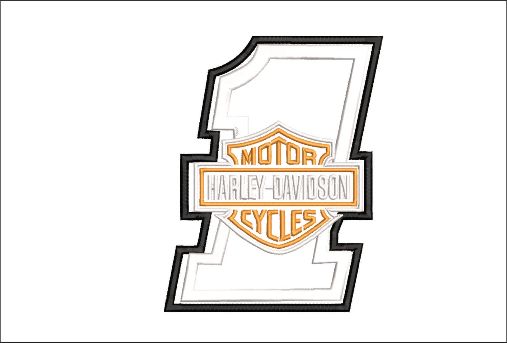 Harley Davidson Motorbike Club Logo embroidery design - group design machine pattern Bike Company embroidery file instant download in a frame