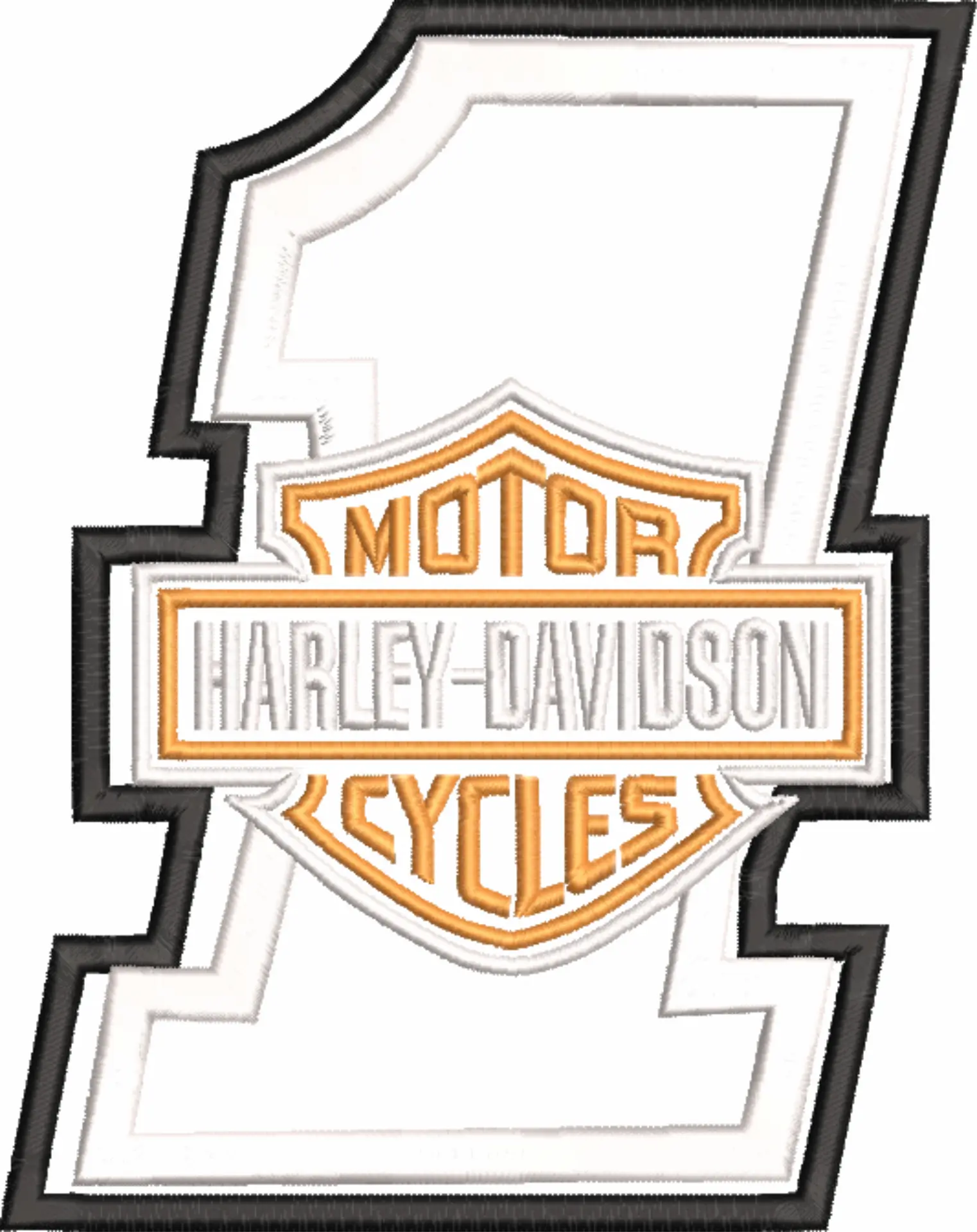 Harley Davidson Motorbike Club Logo embroidery design - group design machine pattern Bike Company embroidery file instant download in a frame — view 3
