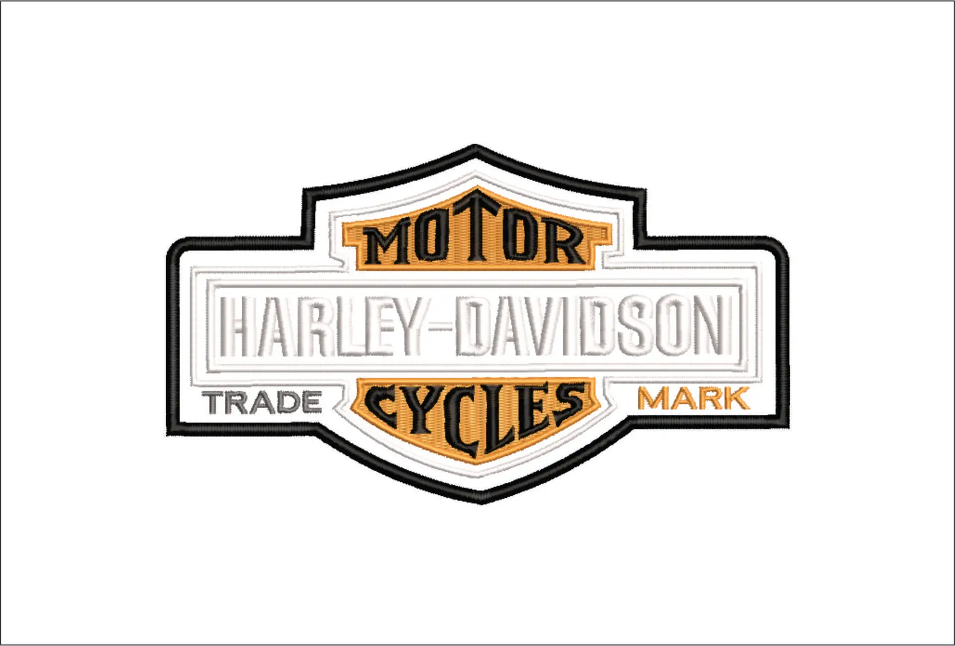 Harley Davidson Motorbike Logo embroidery design - group design machine pattern Bike Company embroidery file instant download in a frame