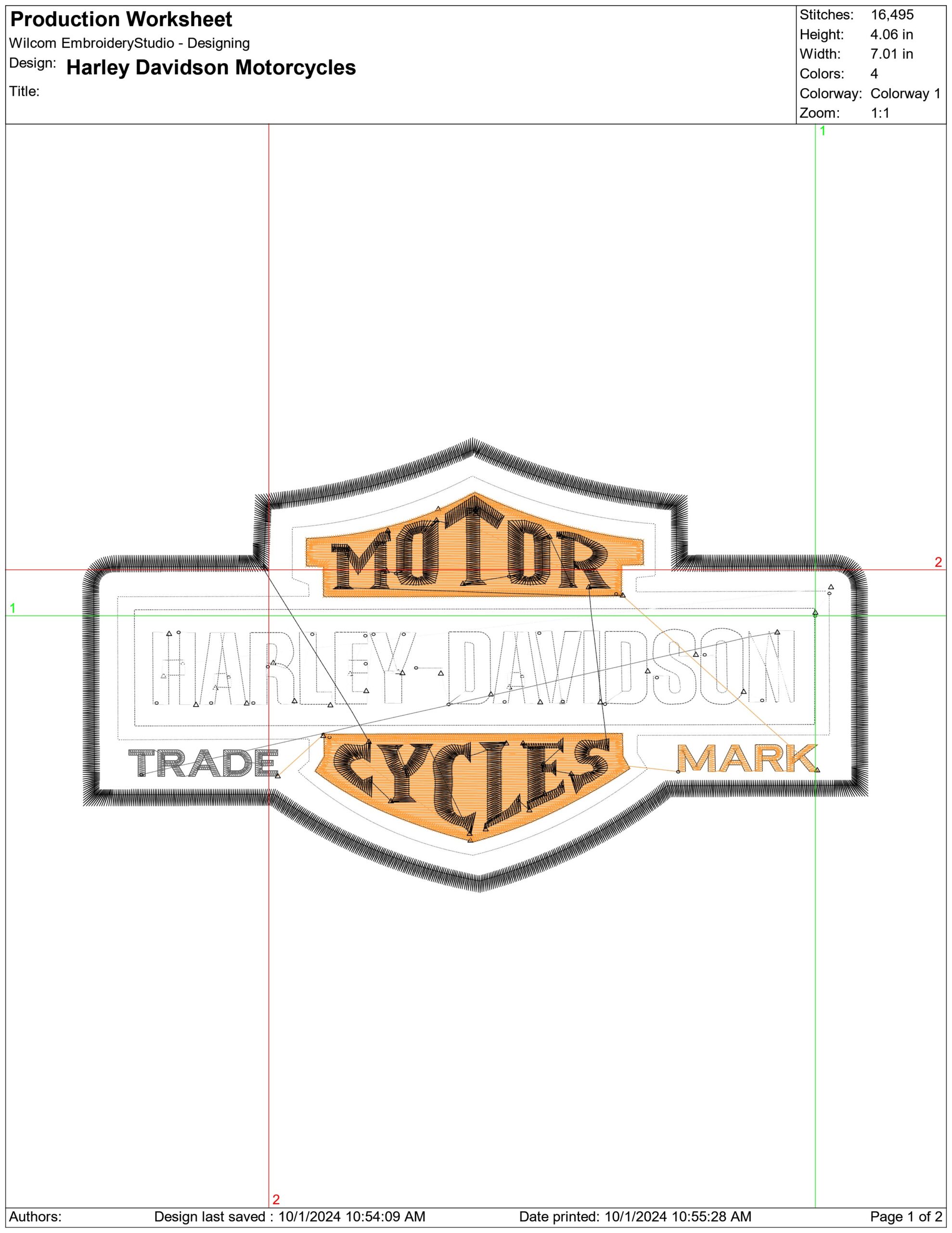 Harley Davidson Motorbike Logo embroidery design - group design machine pattern Bike Company embroidery file instant download in a frame — view 2