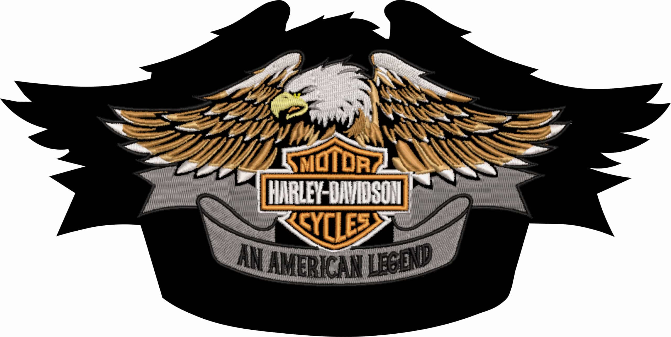 Harley Davidson Motorbike Eagle Logo embroidery design - group design machine pattern Bike Company embroidery file instant download in a frame — view 4