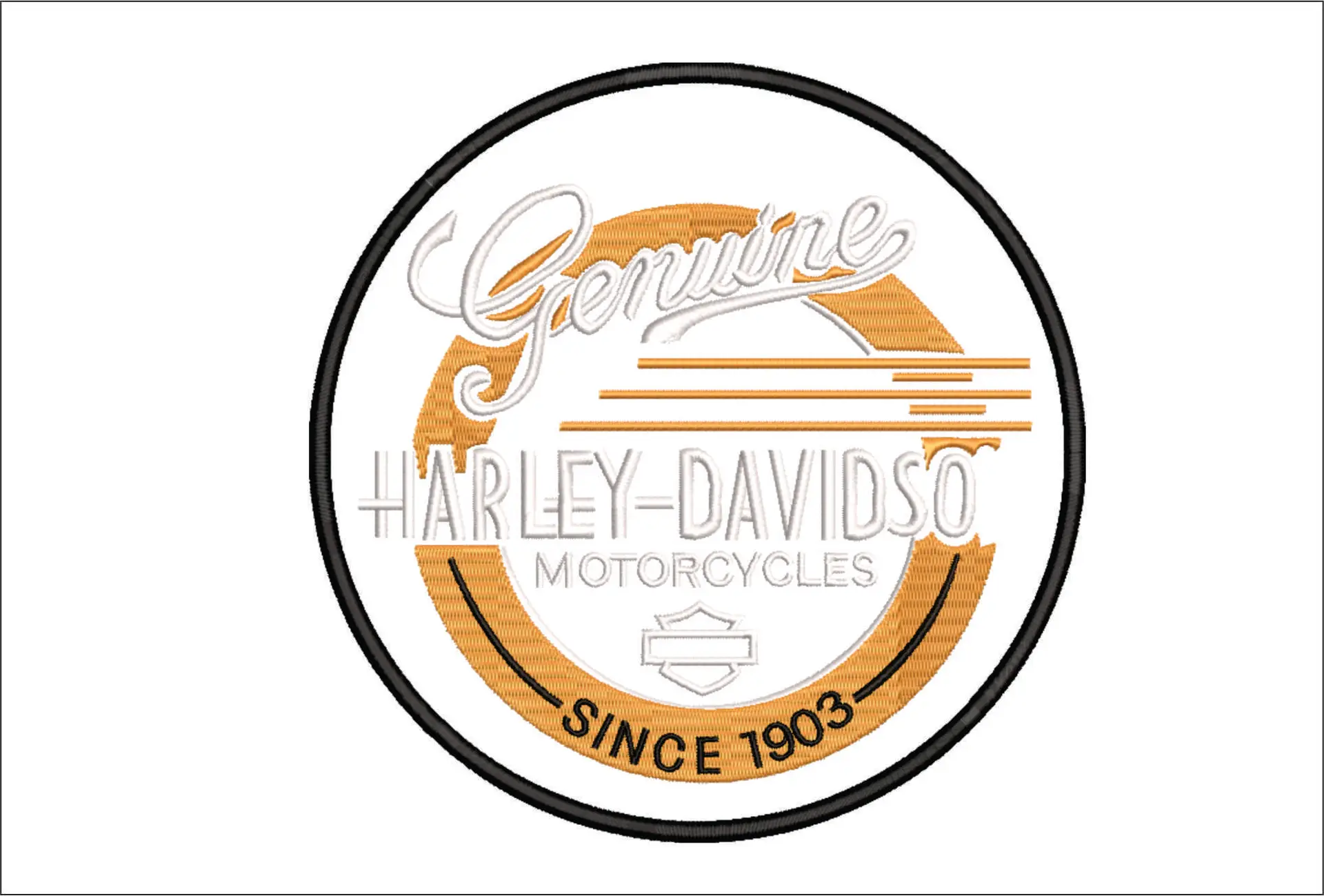 Harley Davidson Motorbike Logo embroidery design - group design machine pattern Bike Company embroidery file instant download in a frame
