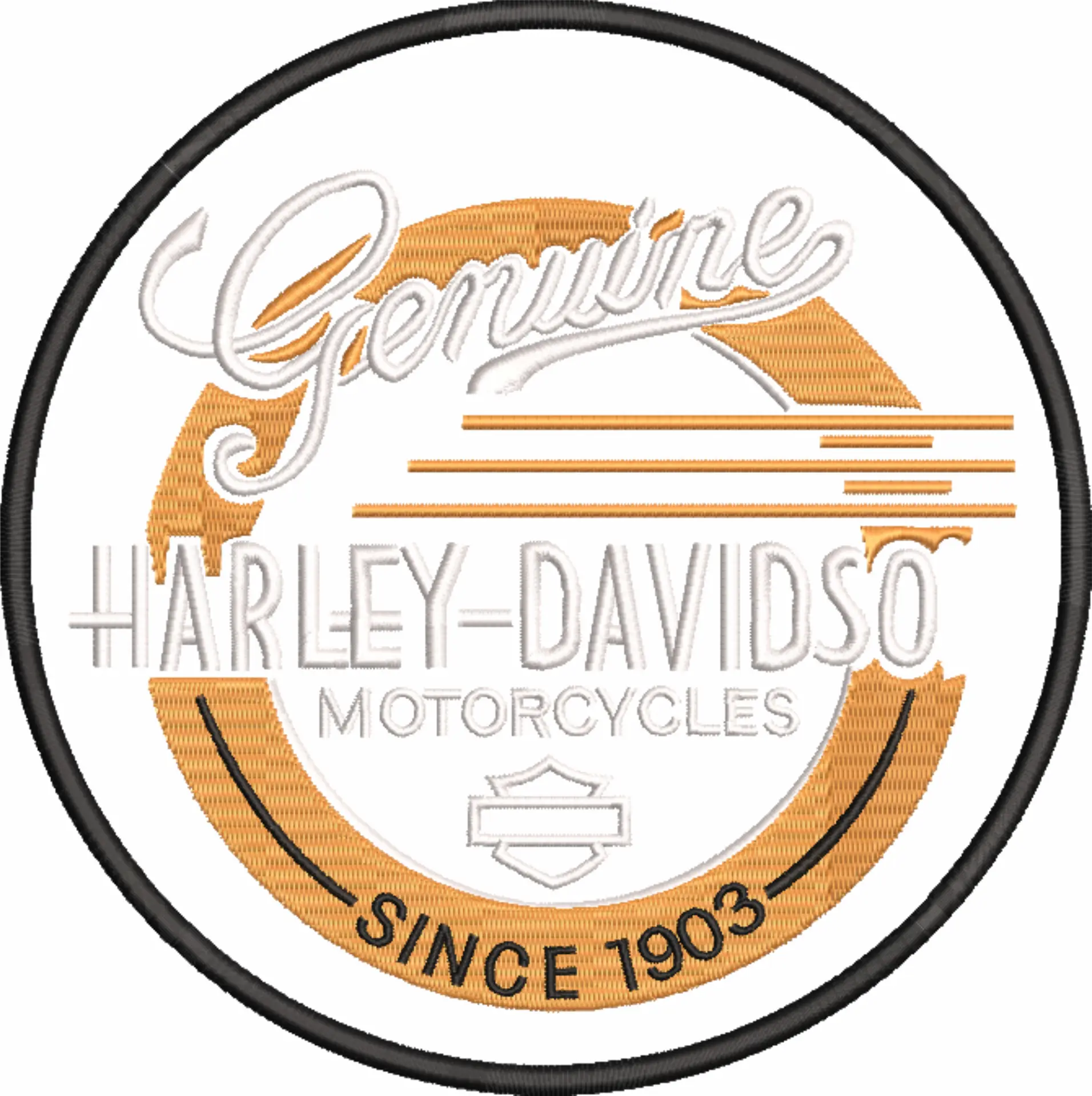 Harley Davidson Motorbike Logo embroidery design - group design machine pattern Bike Company embroidery file instant download in a frame — view 2
