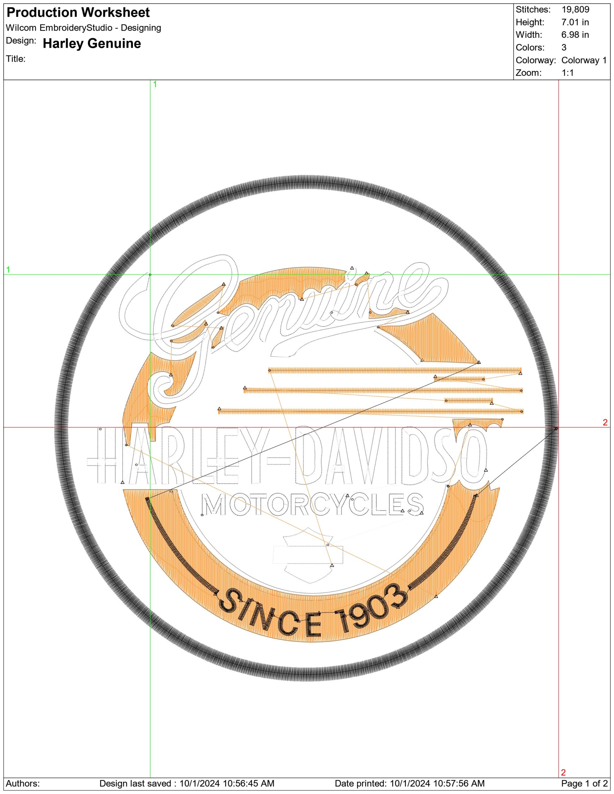 Harley Davidson Motorbike Logo embroidery design - group design machine pattern Bike Company embroidery file instant download in a frame — view 4