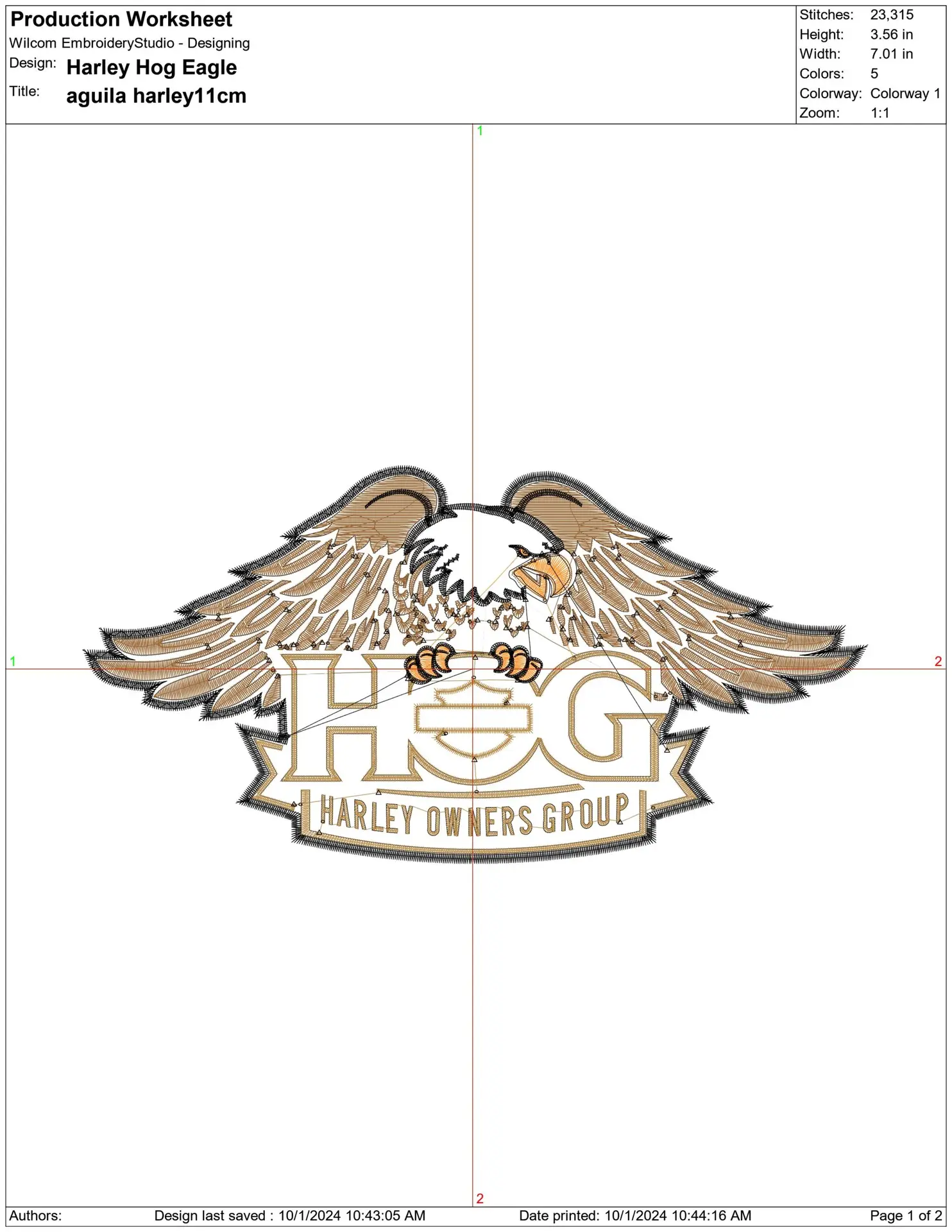 Harley Davidson Hog Eagle Logo embroidery design - group design machine pattern Bike Company embroidery file instant download in a frame — view 2