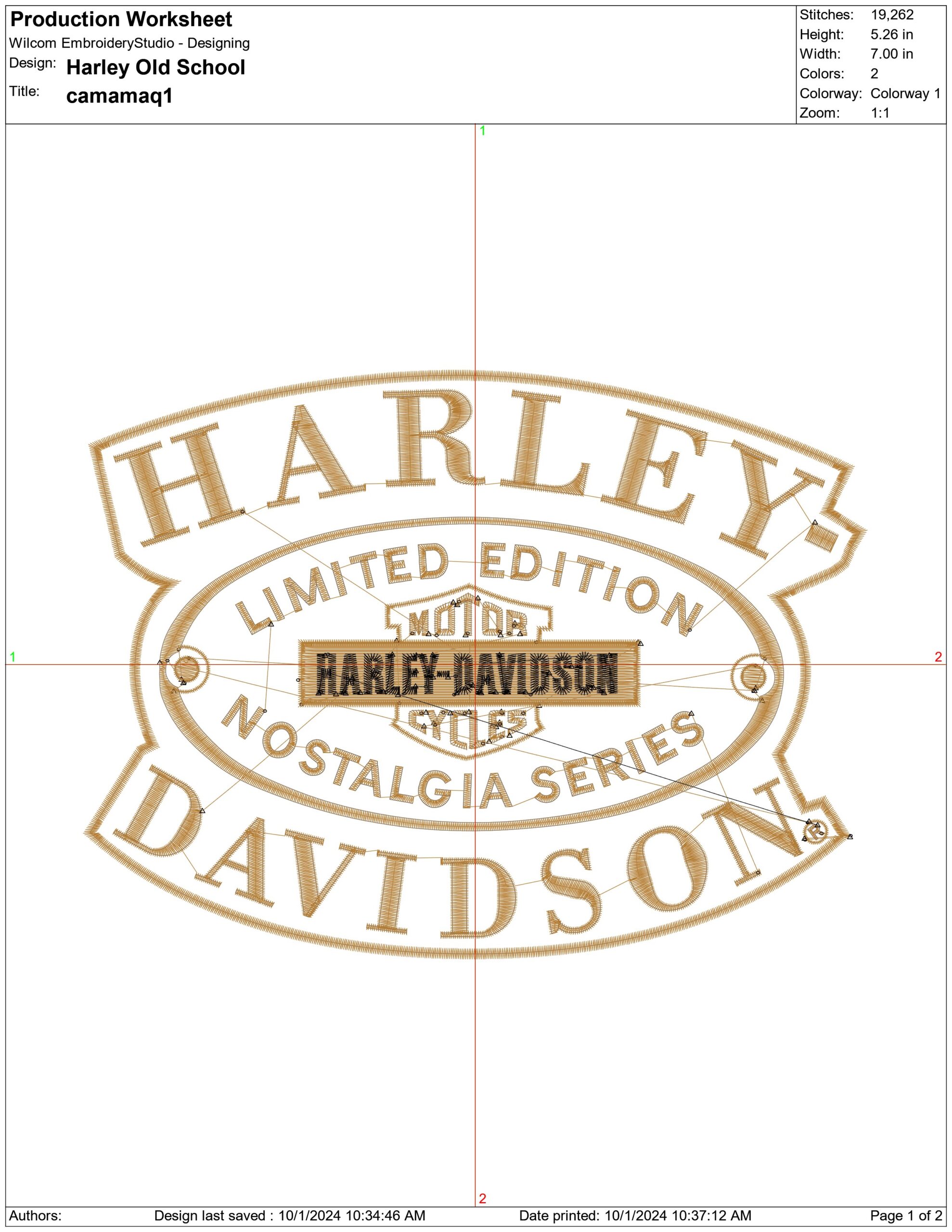 Harley Davidson Old School Logo embroidery design - group design machine pattern Bike Company embroidery file instant download in a frame — view 2
