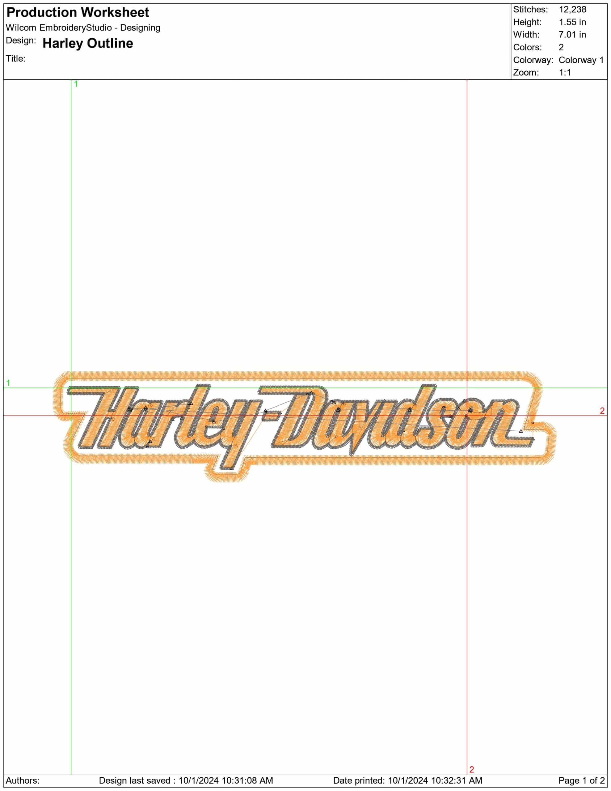 Harley Davidson Outline Logo embroidery design - group design machine pattern Bike Company embroidery file instant download in a frame — view 2