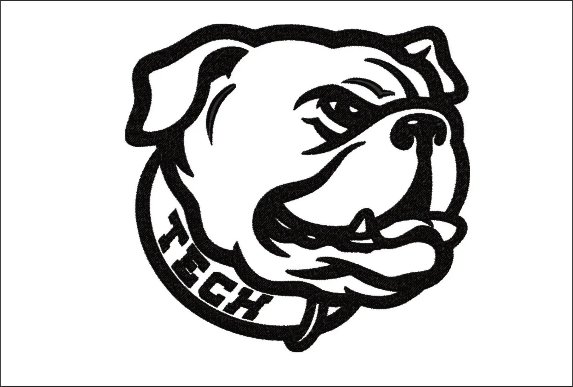 Louisiana Tech Bulldog Outline embroidery design - Louisiana Tech  Logo  embroidery machine  pattern embroidery file - instant download in a frame