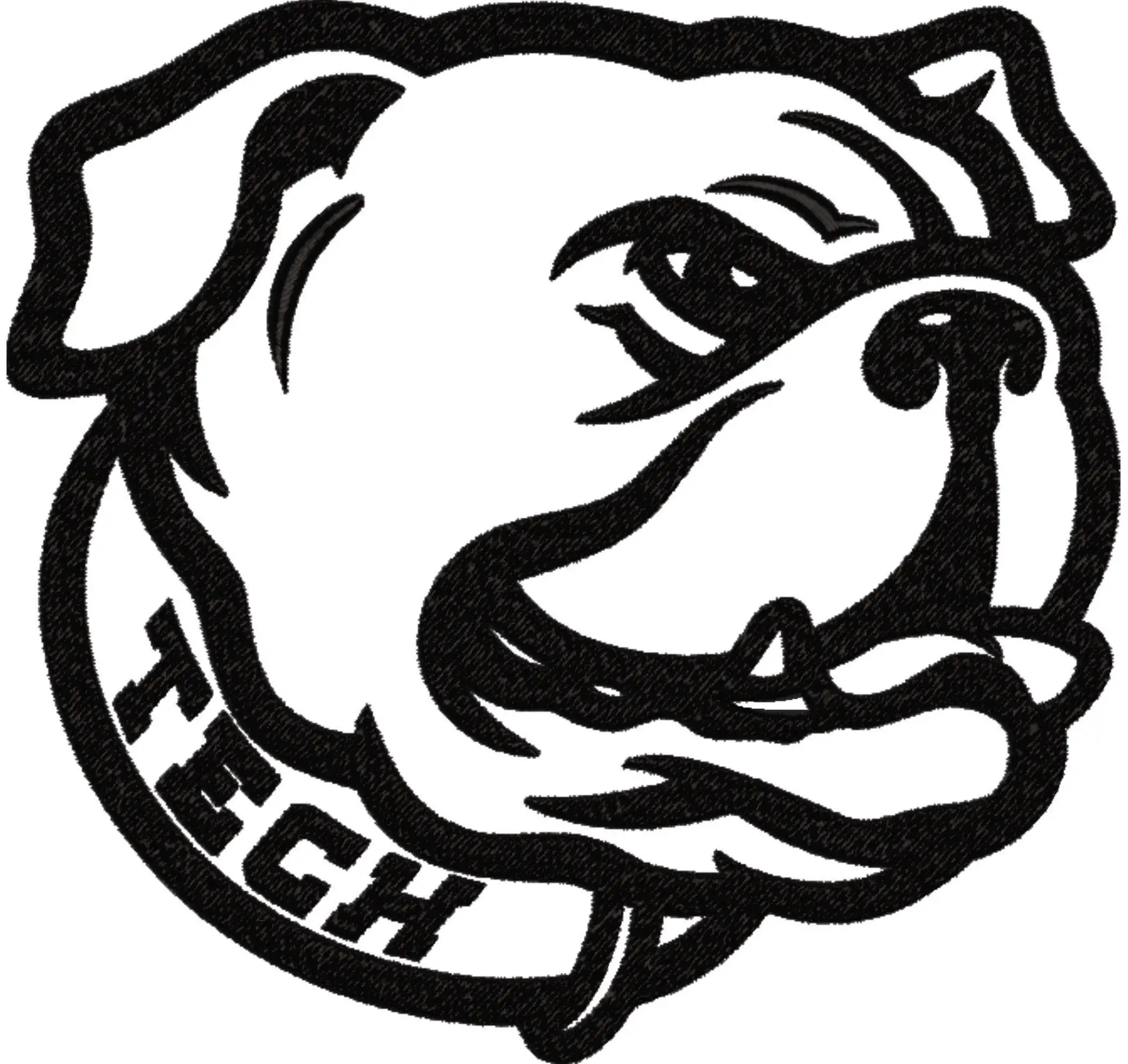 Louisiana Tech Bulldog Outline embroidery design - Louisiana Tech  Logo  embroidery machine  pattern embroidery file - instant download in a frame — view 4