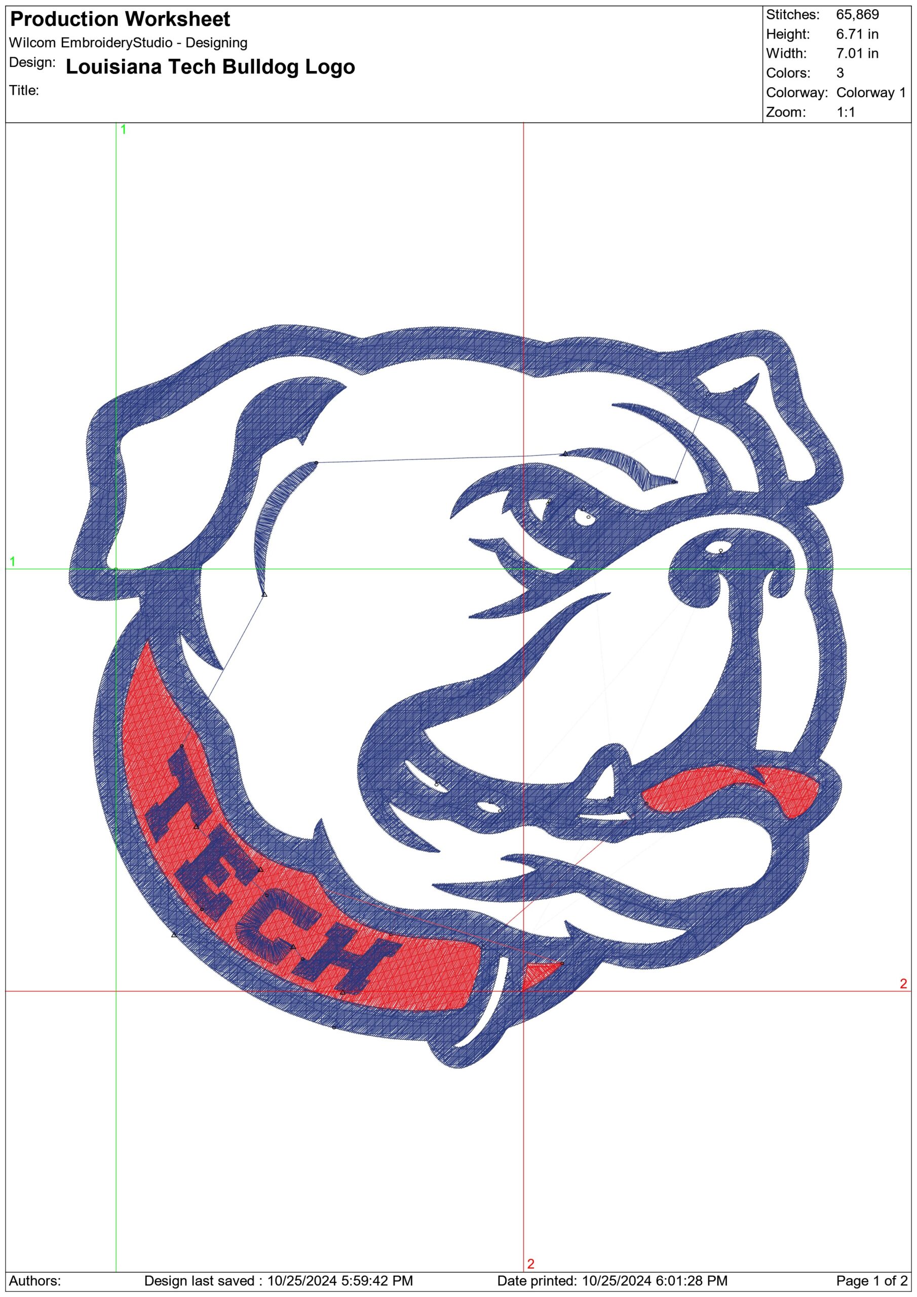 Louisiana Tech Bulldog embroidery design - Louisiana Tech Logo  embroidery machine  pattern embroidery file - instant download in a frame — view 4