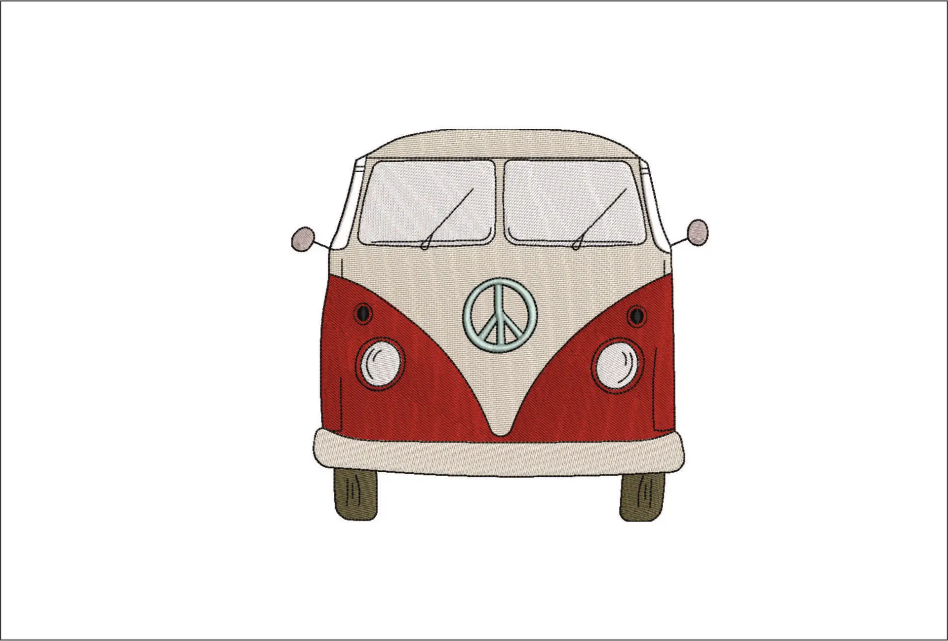 VW Camper Van embroidery design - VW Camper embroidery design machine pattern - Car embroidery file - instant download in a frame