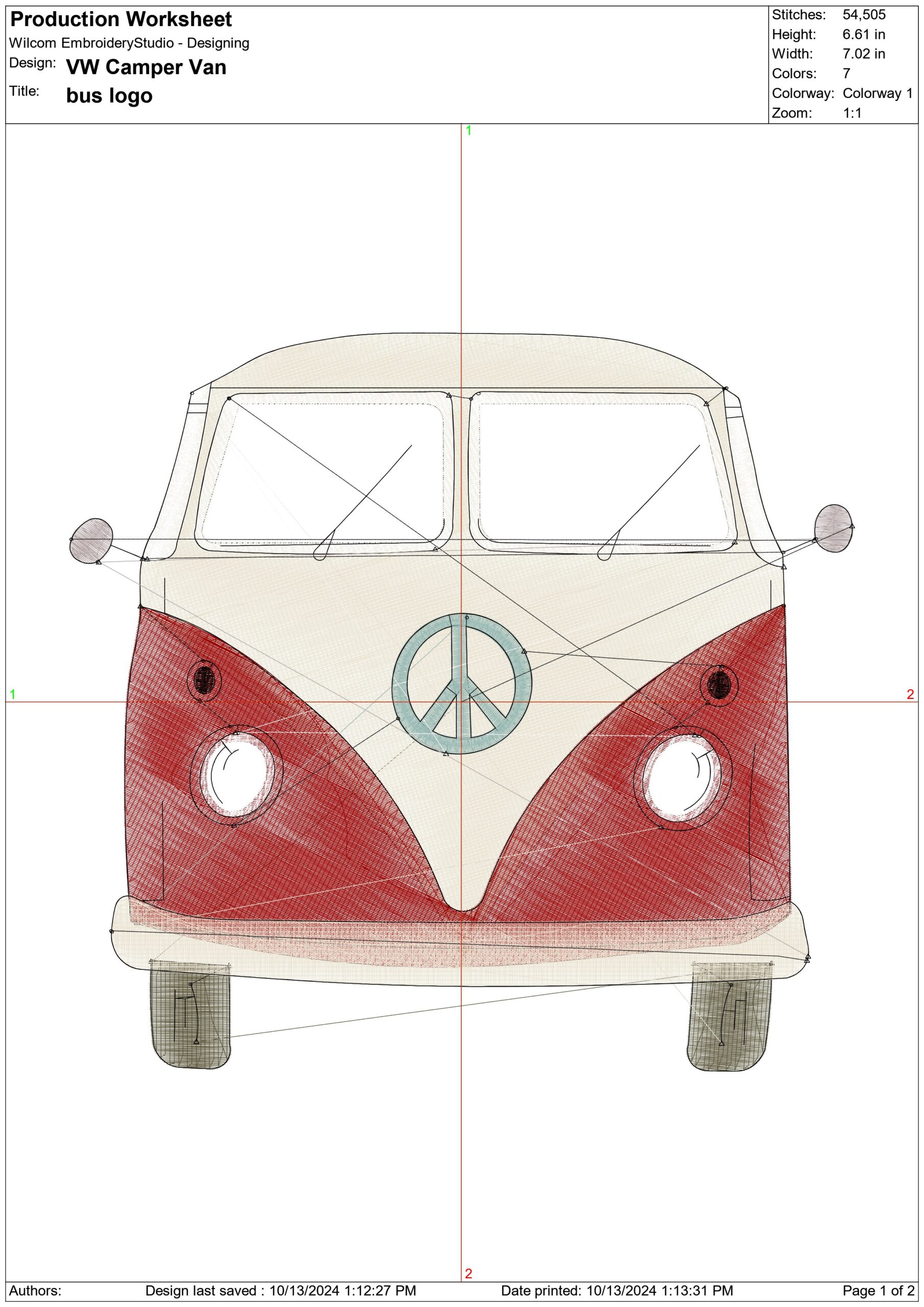 VW Camper Van embroidery design - VW Camper embroidery design machine pattern - Car embroidery file - instant download in a frame — view 2