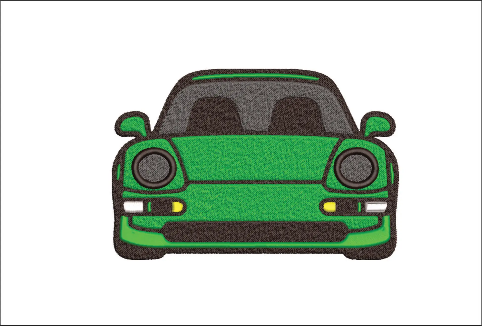 Porsche Stylized designs embroidery design - 911 GT2 embroidery design machine pattern - Car embroidery file - instant download in a frame