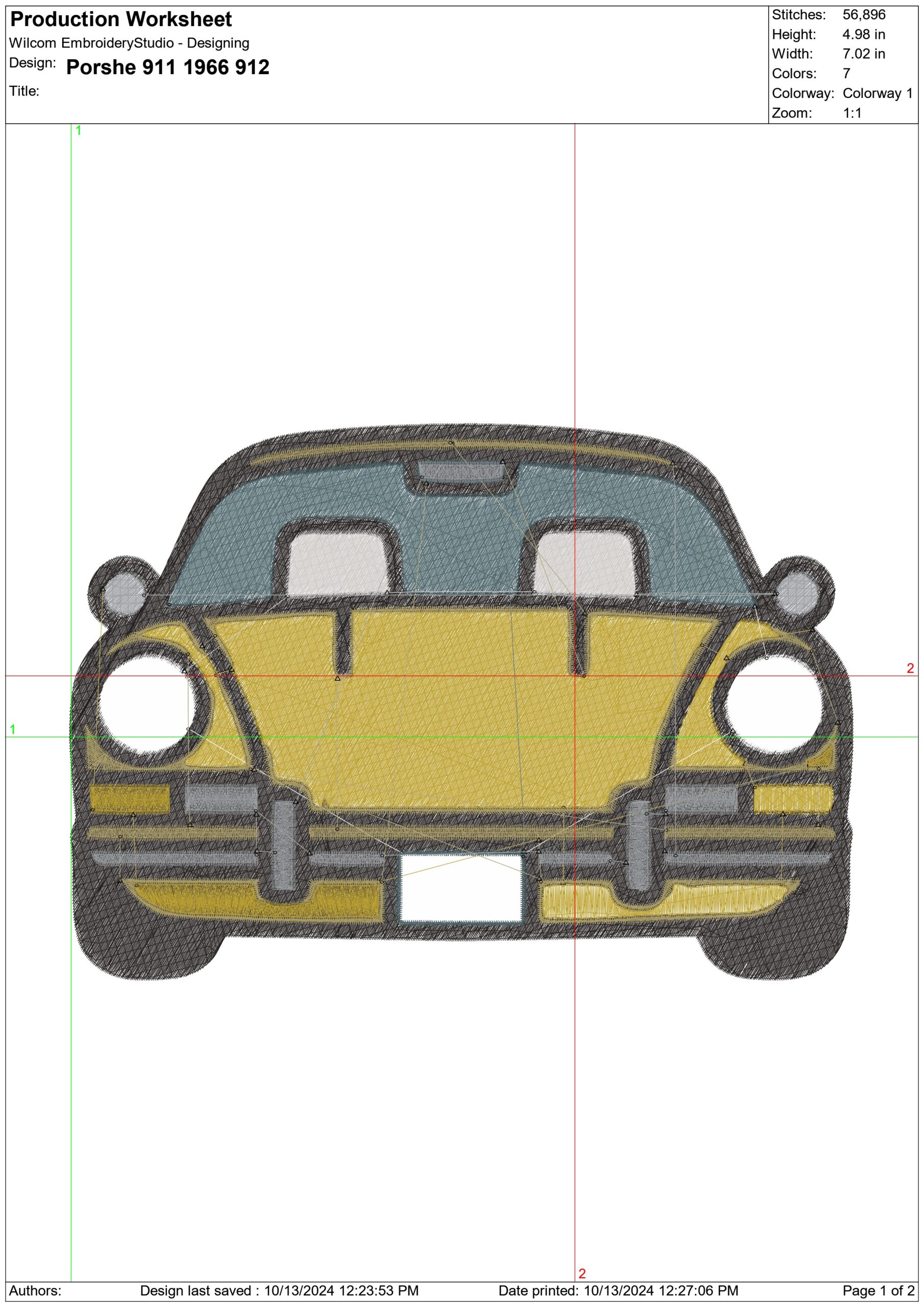 Porsche Stylized designs embroidery design - 911 1966 embroidery design machine pattern - Car embroidery file - instant download in a frame — view 2