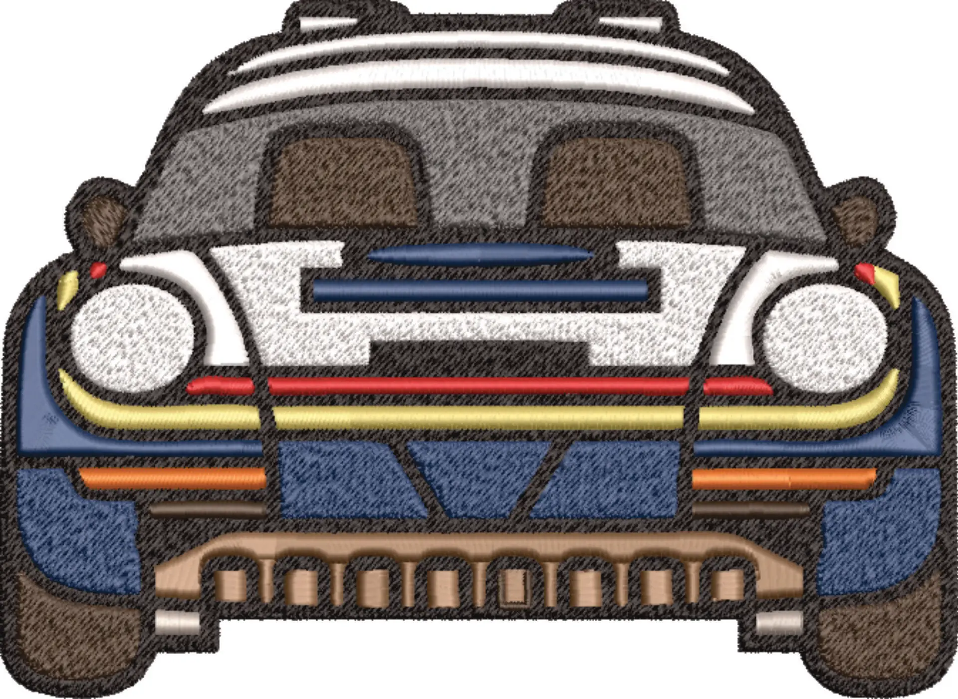 Porsche Stylized designs embroidery design - Rothmans Rallye 911 embroidery design machine pattern - Car embroidery file - instant download in a frame — view 4