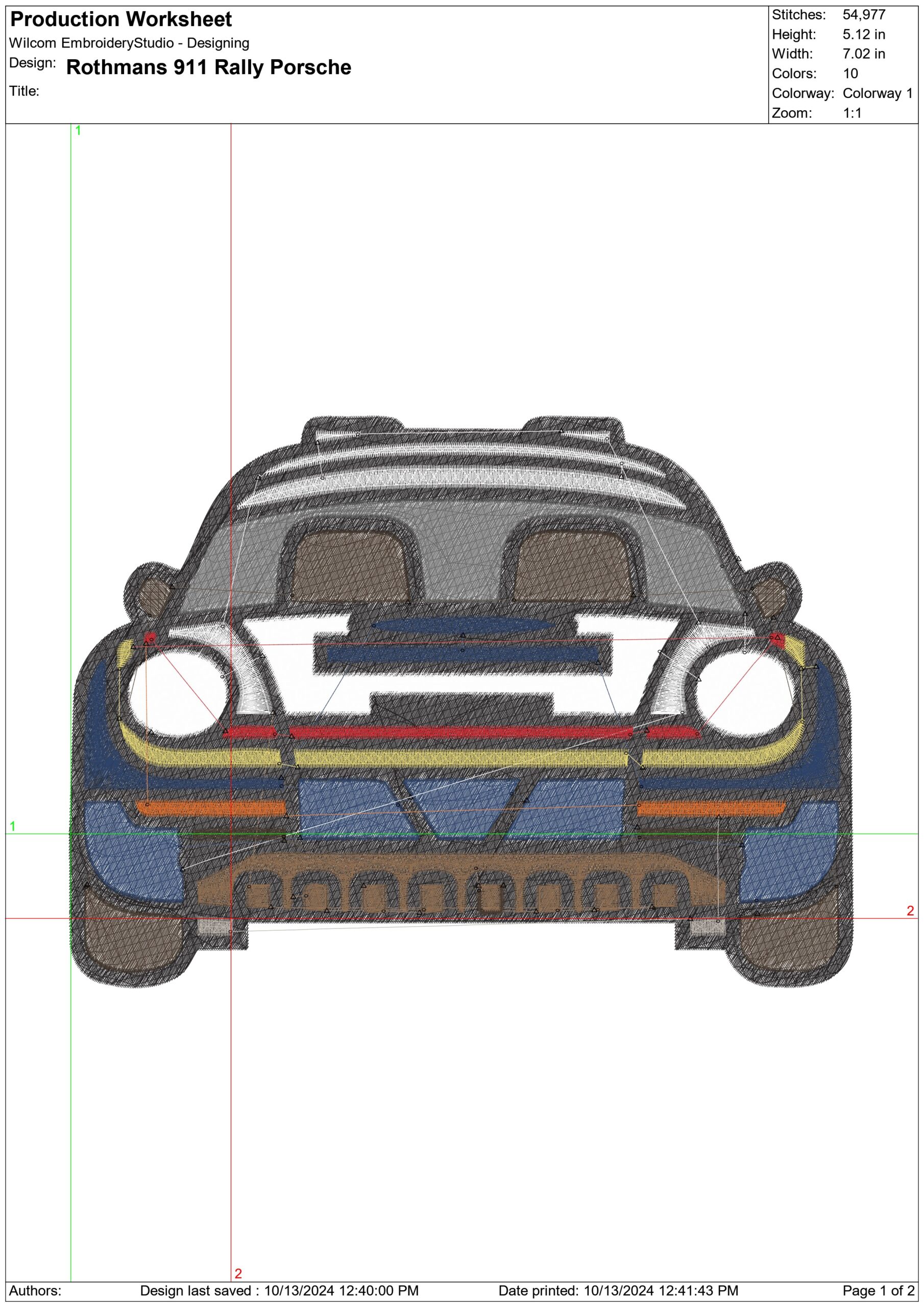Porsche Stylized designs embroidery design - Rothmans Rallye 911 embroidery design machine pattern - Car embroidery file - instant download in a frame — view 2