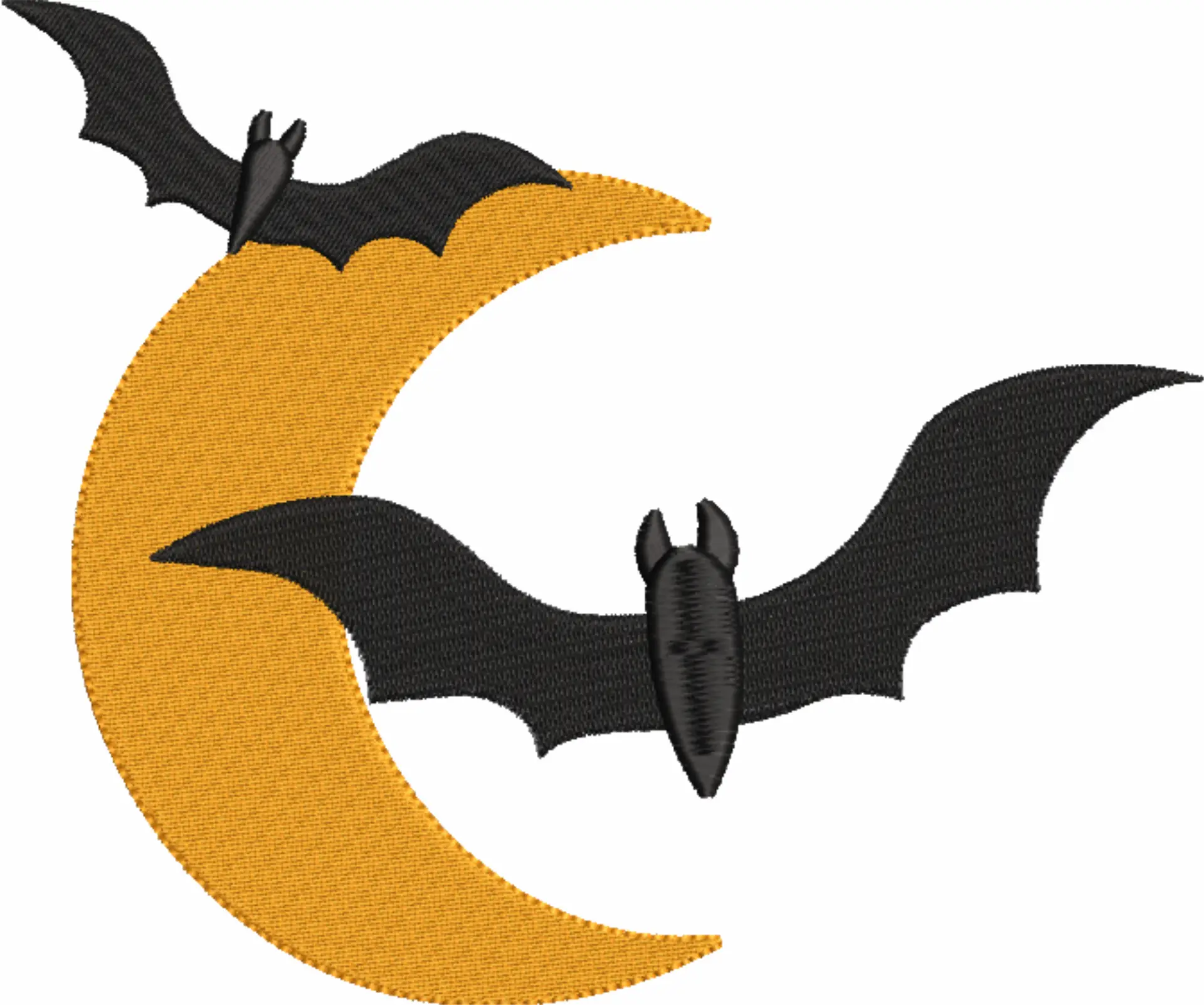 Moon and Bats - Halloween embroidery design - embroidery file - instant download — view 4
