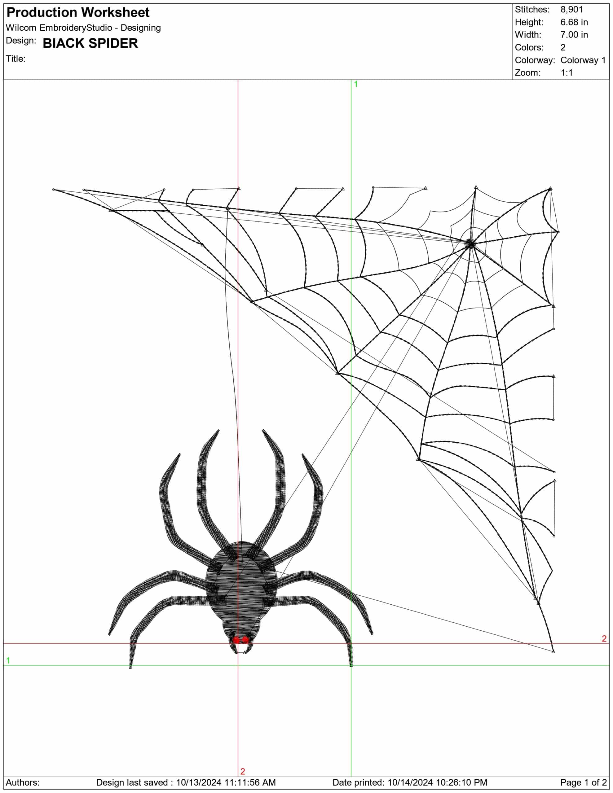 Black Spider and Web - Halloween embroidery design - embroidery file - instant download — view 2