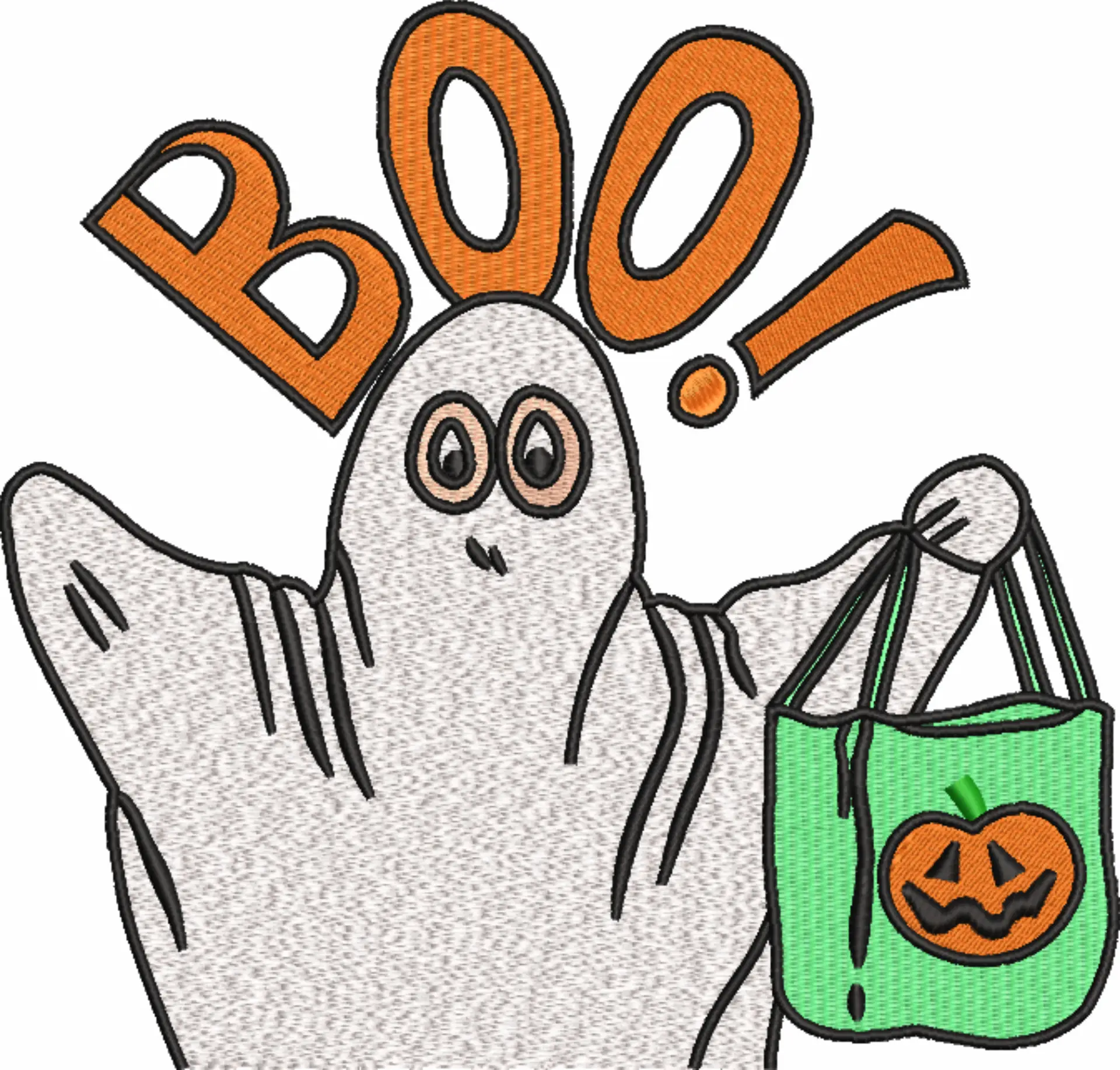 Boo Ghost - Halloween embroidery design - embroidery file - instant download — view 4