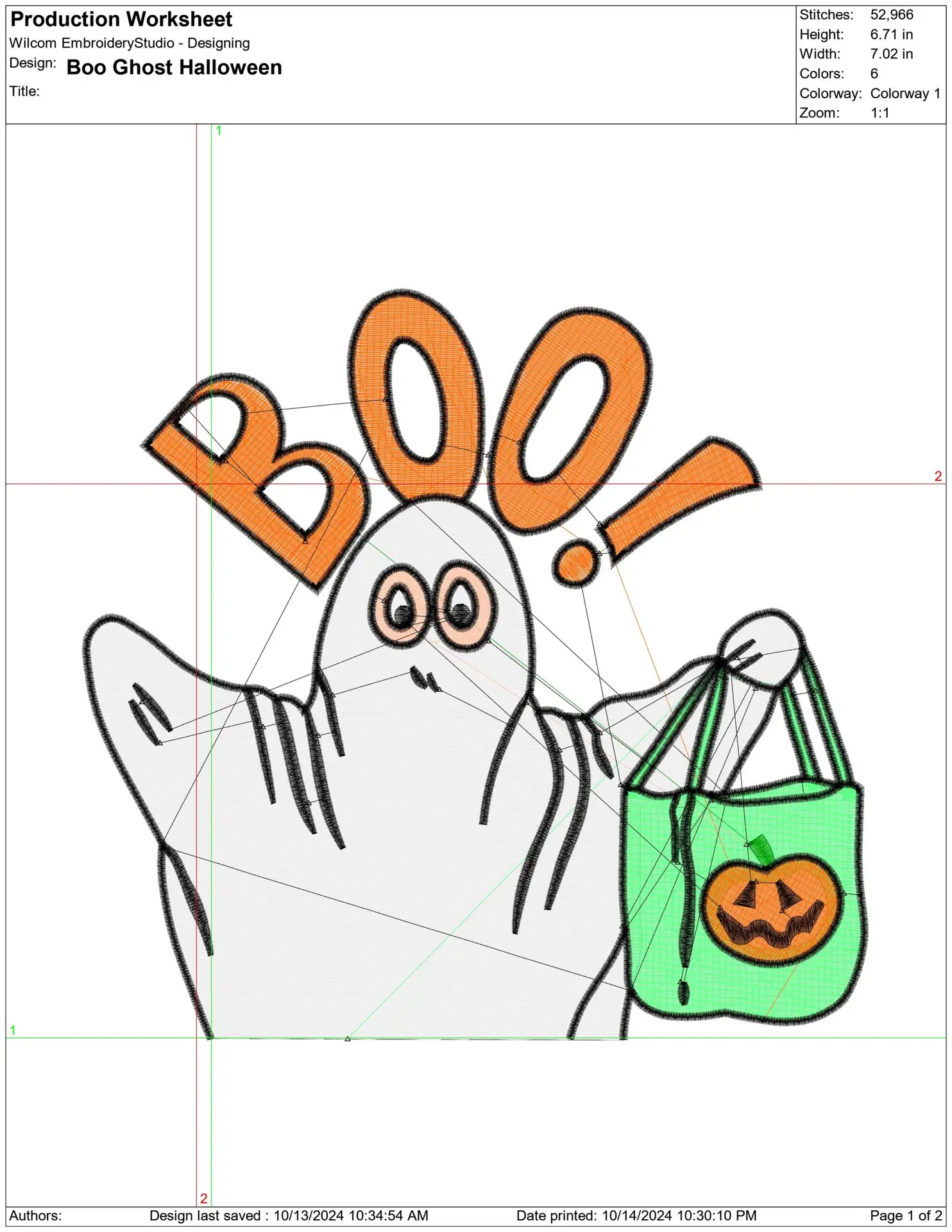 Boo Ghost - Halloween embroidery design - embroidery file - instant download — view 2