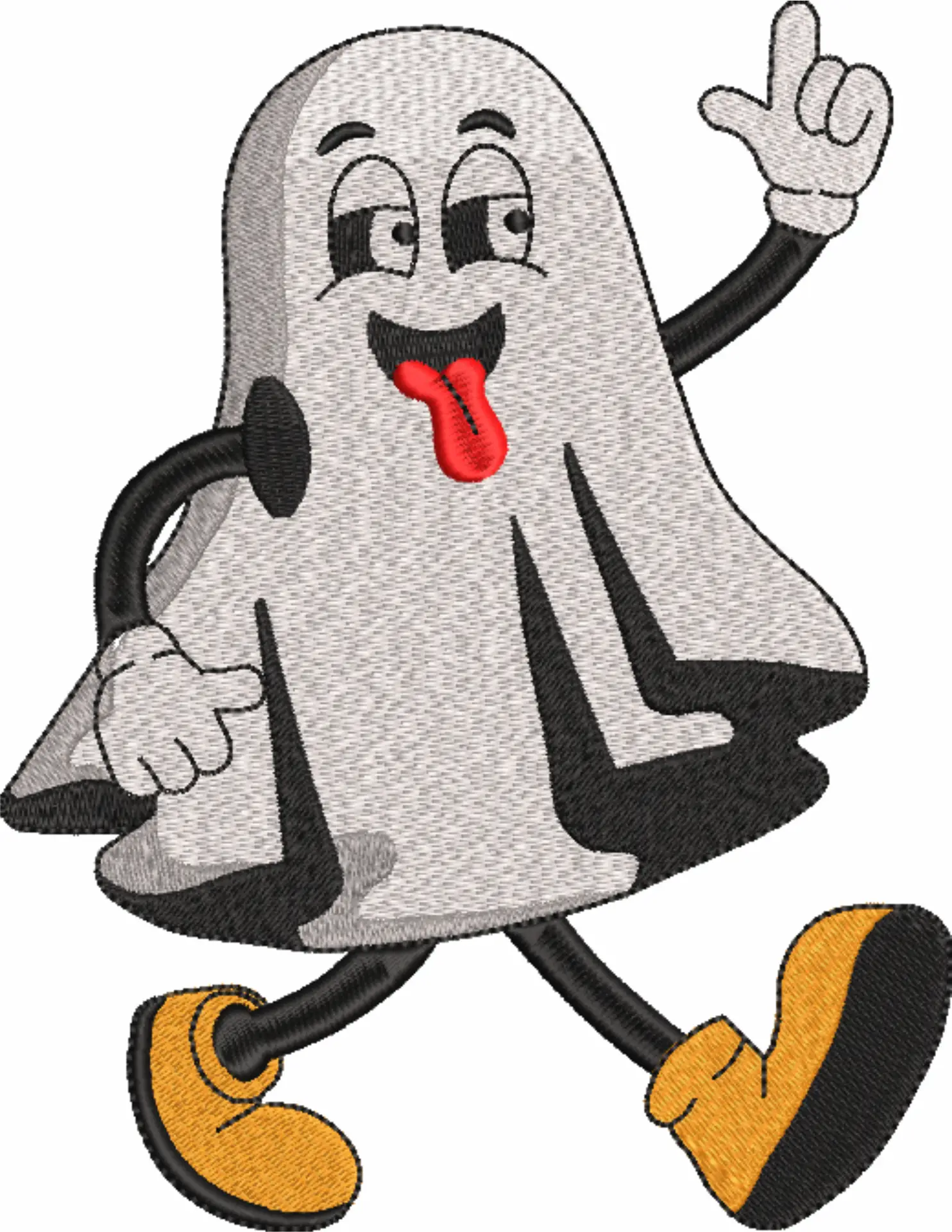 Happy Ghost Cartoon - Halloween embroidery design - embroidery file - instant download — view 4