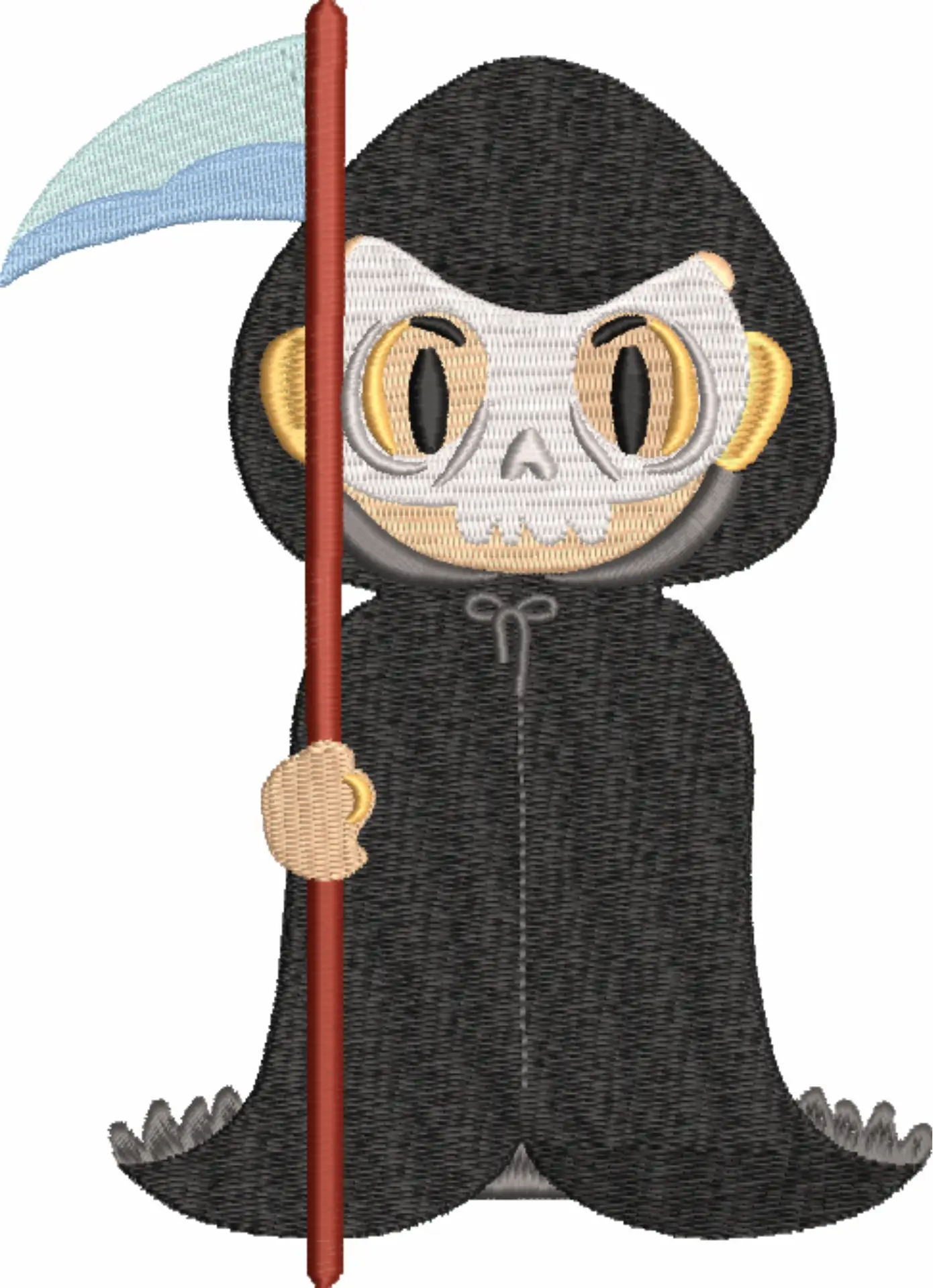 Child Dressed as grim reaper - Halloween embroidery design - embroidery file - instant download — view 3