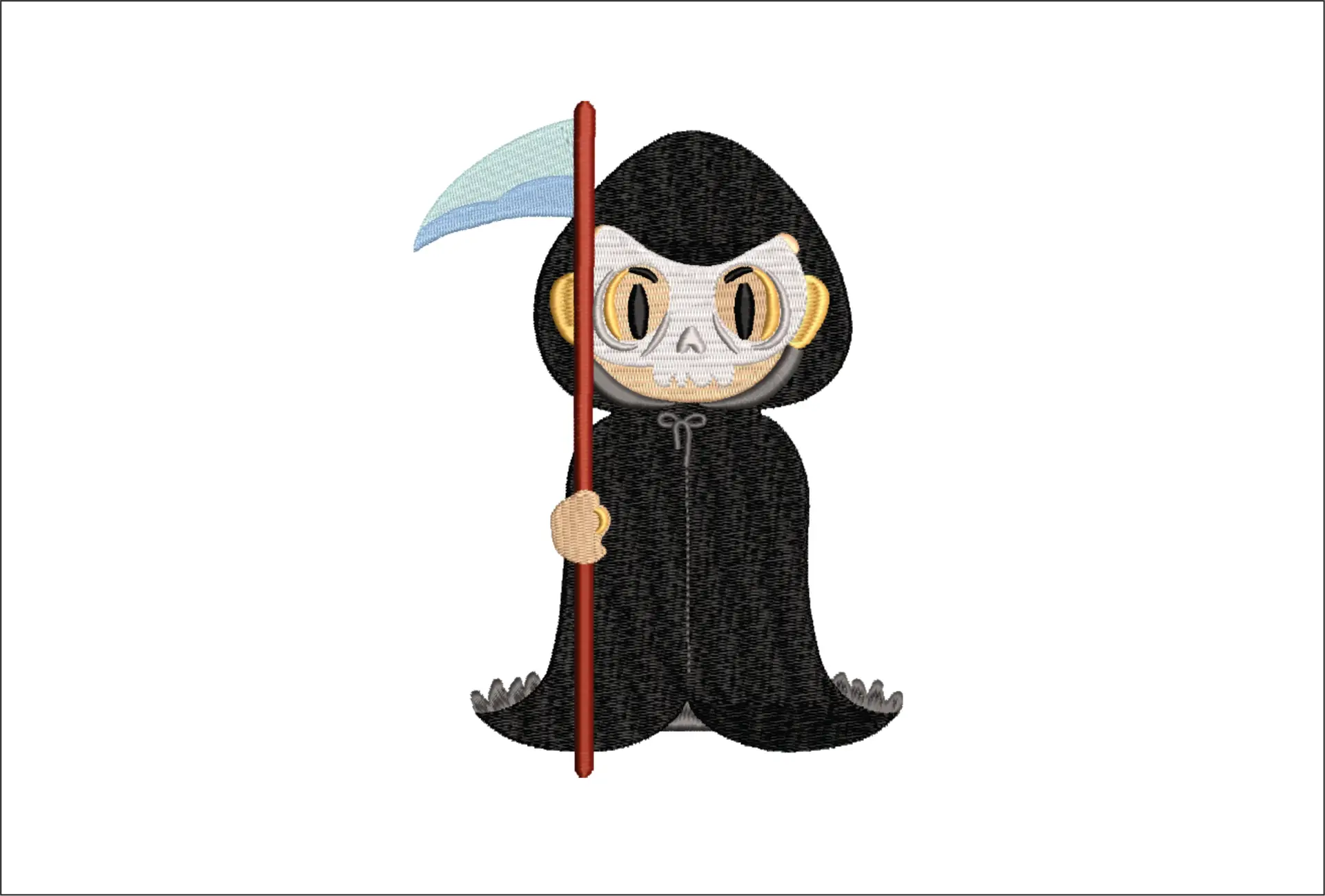 Child Dressed as grim reaper - Halloween embroidery design - embroidery file - instant download