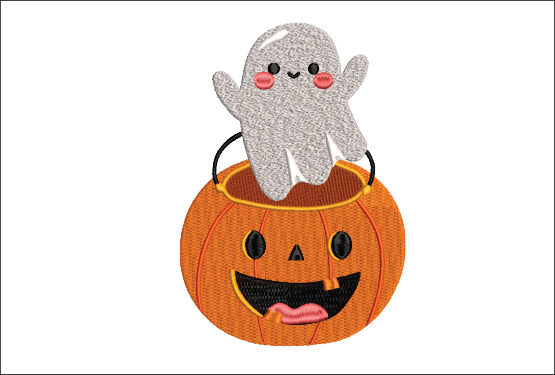 Ghost out of Pumpkin - Halloween embroidery design - embroidery file - instant download