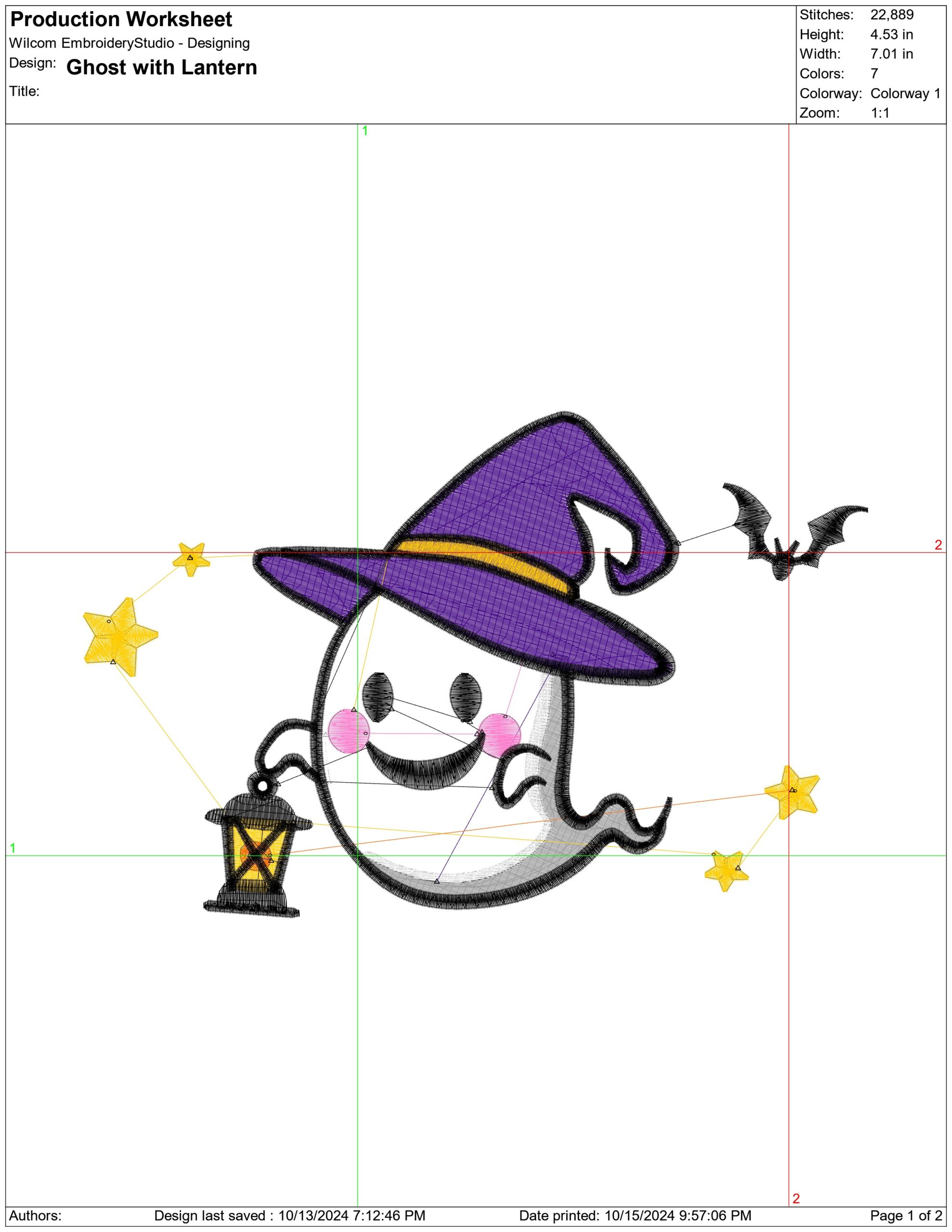 Ghost and Bat- Halloween embroidery design - embroidery file - instant download — view 2