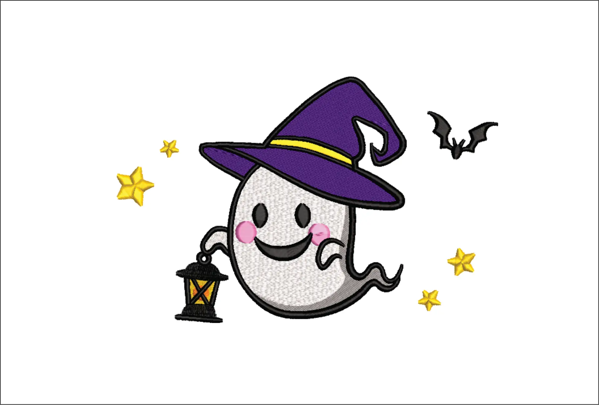 Ghost and Bat- Halloween embroidery design - embroidery file - instant download