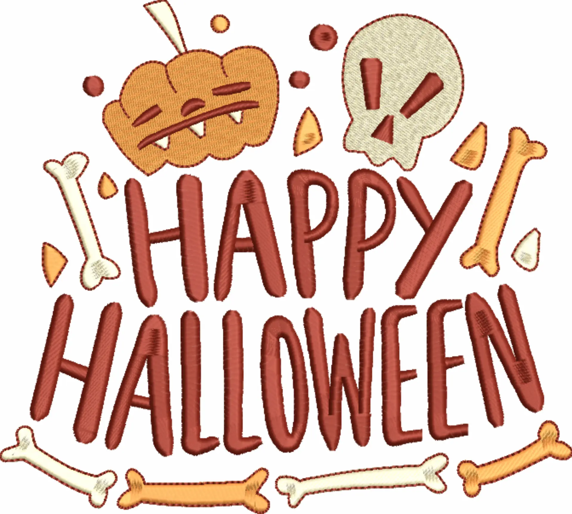 Happy Halloween Pumpkin - Halloween embroidery design - embroidery file - instant download — view 4