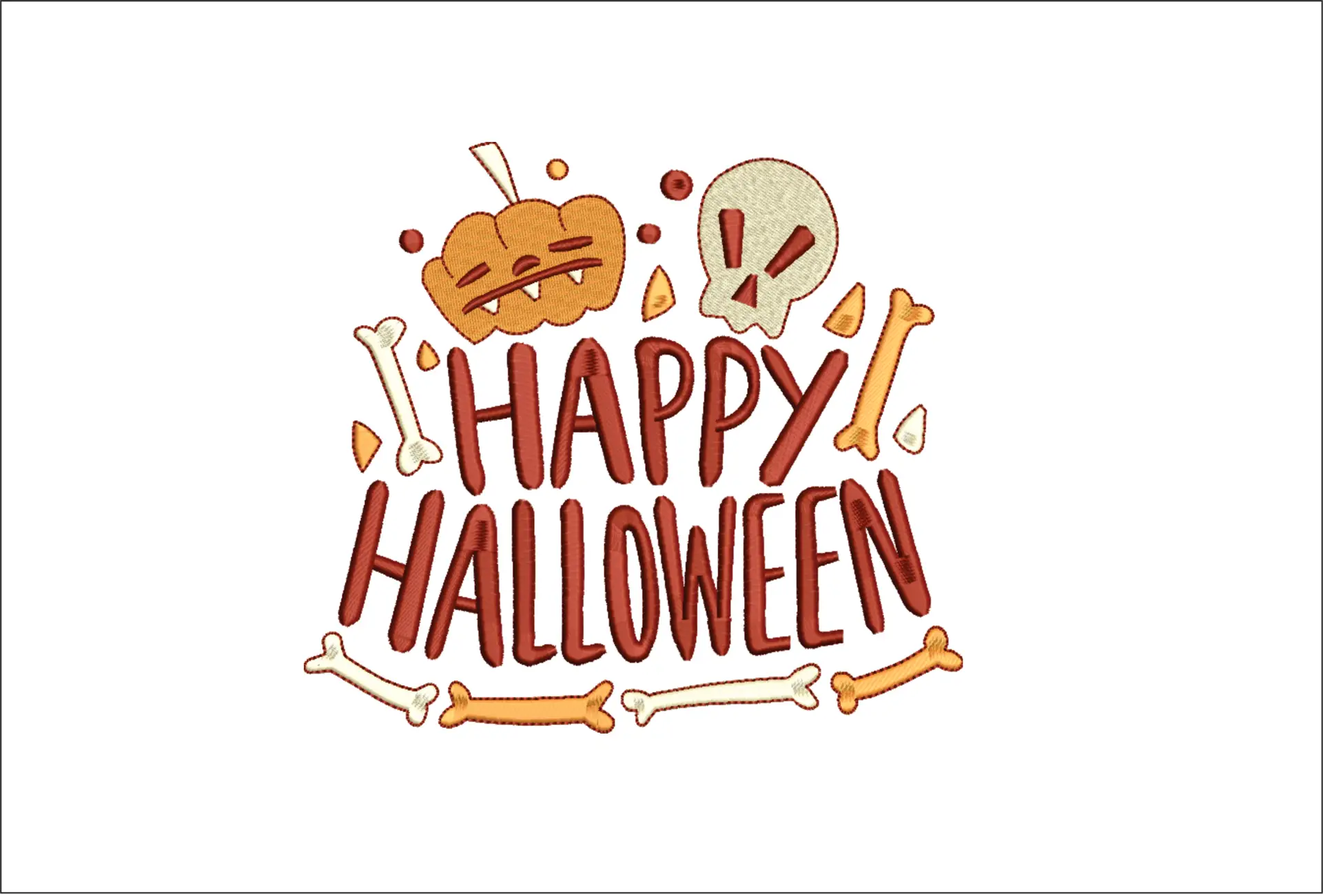 Happy Halloween Pumpkin - Halloween embroidery design - embroidery file - instant download
