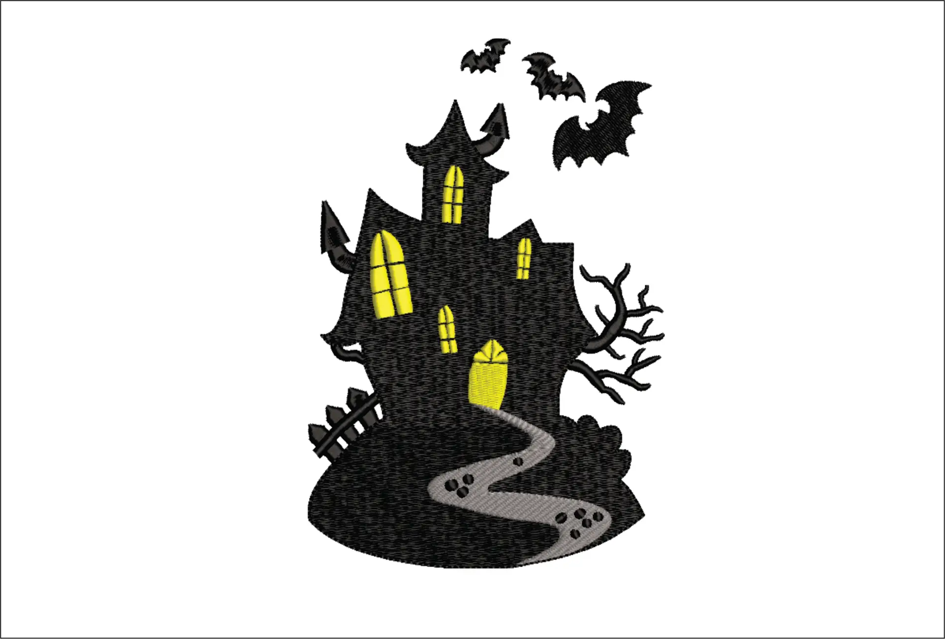 Haunted House - Halloween embroidery design - embroidery file - instant download