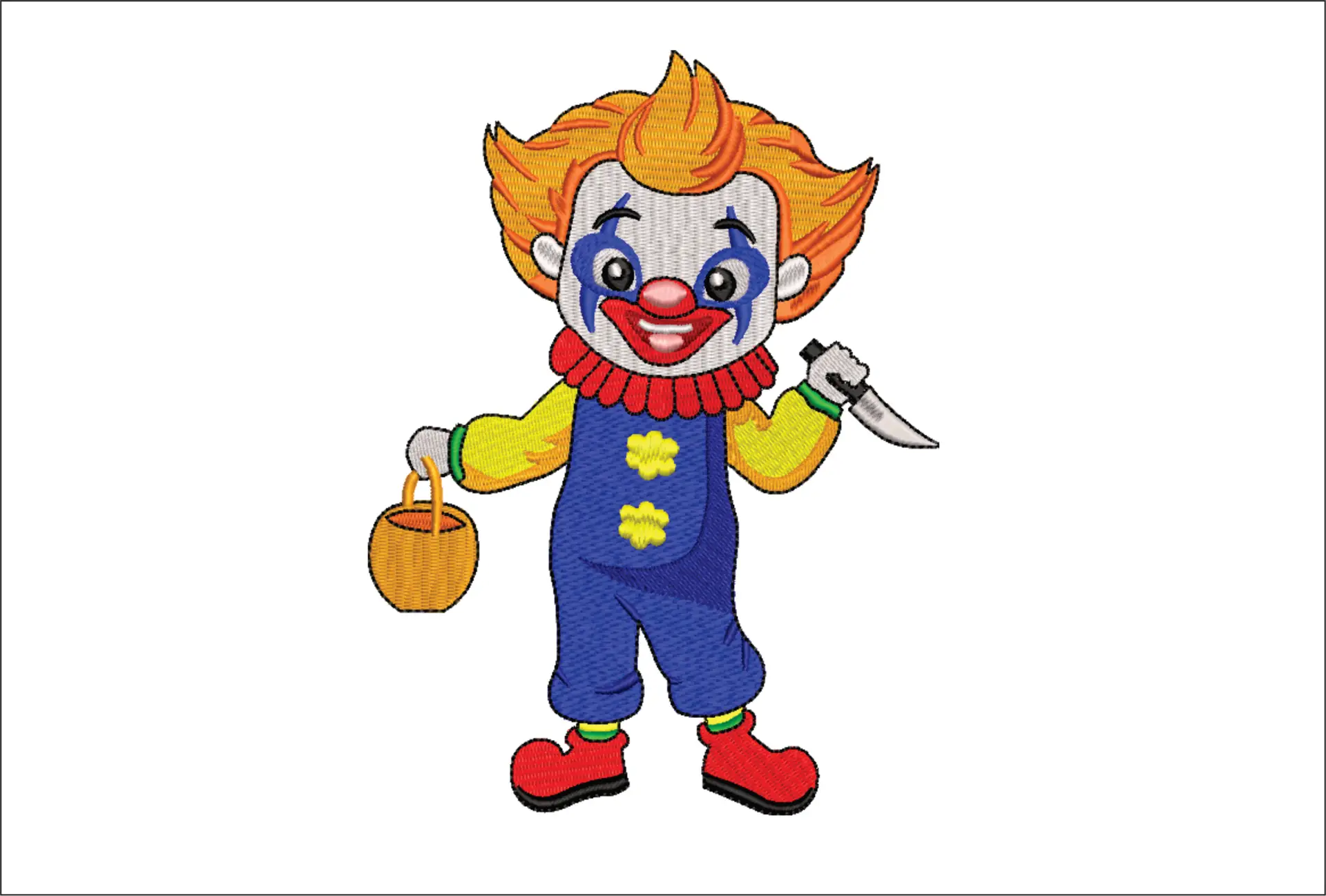 Joker Cartoon Halloween embroidery design - embroidery file - instant download