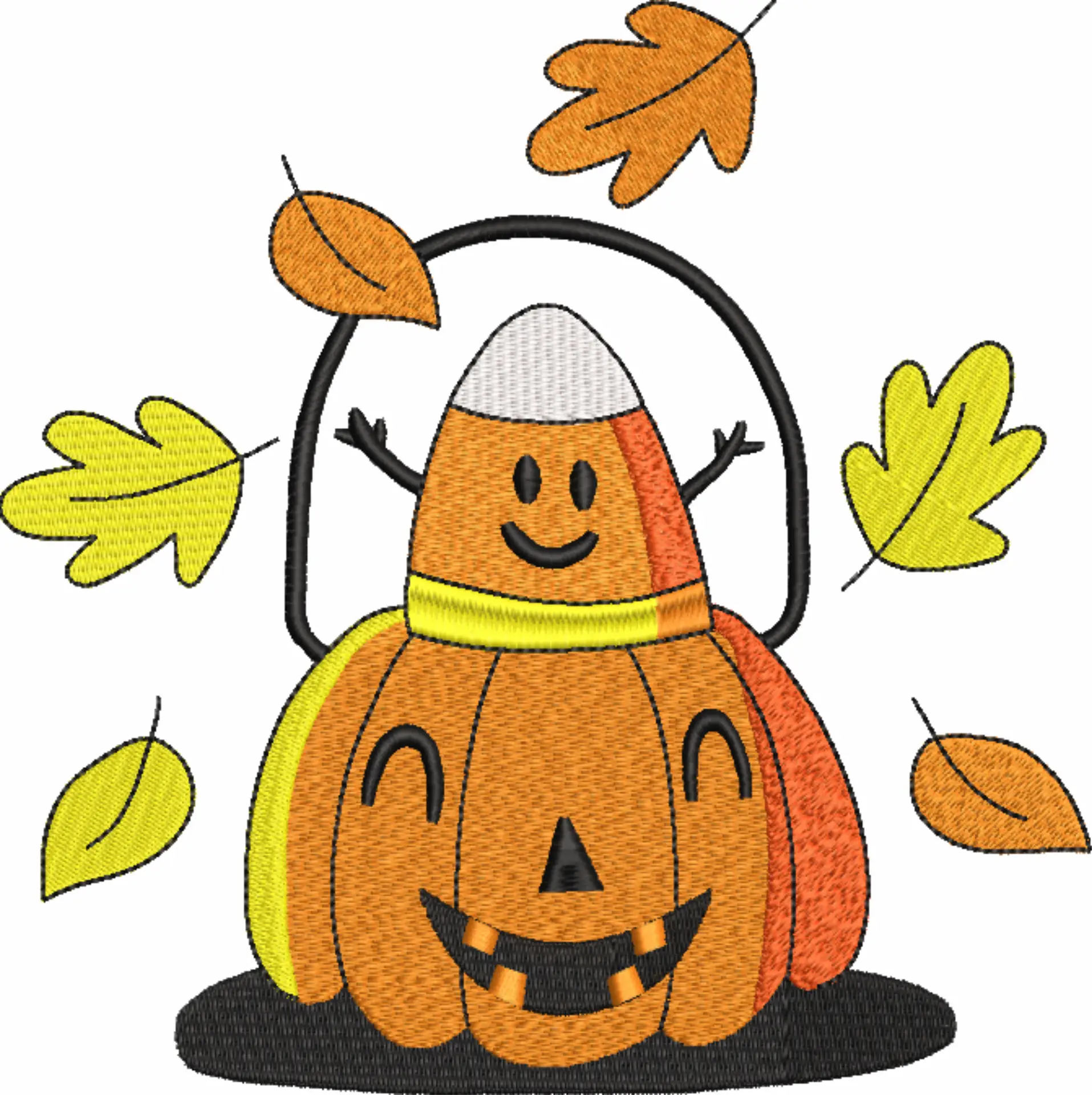 Pumpkin with Hat- Halloween embroidery design - embroidery file - instant download — view 4