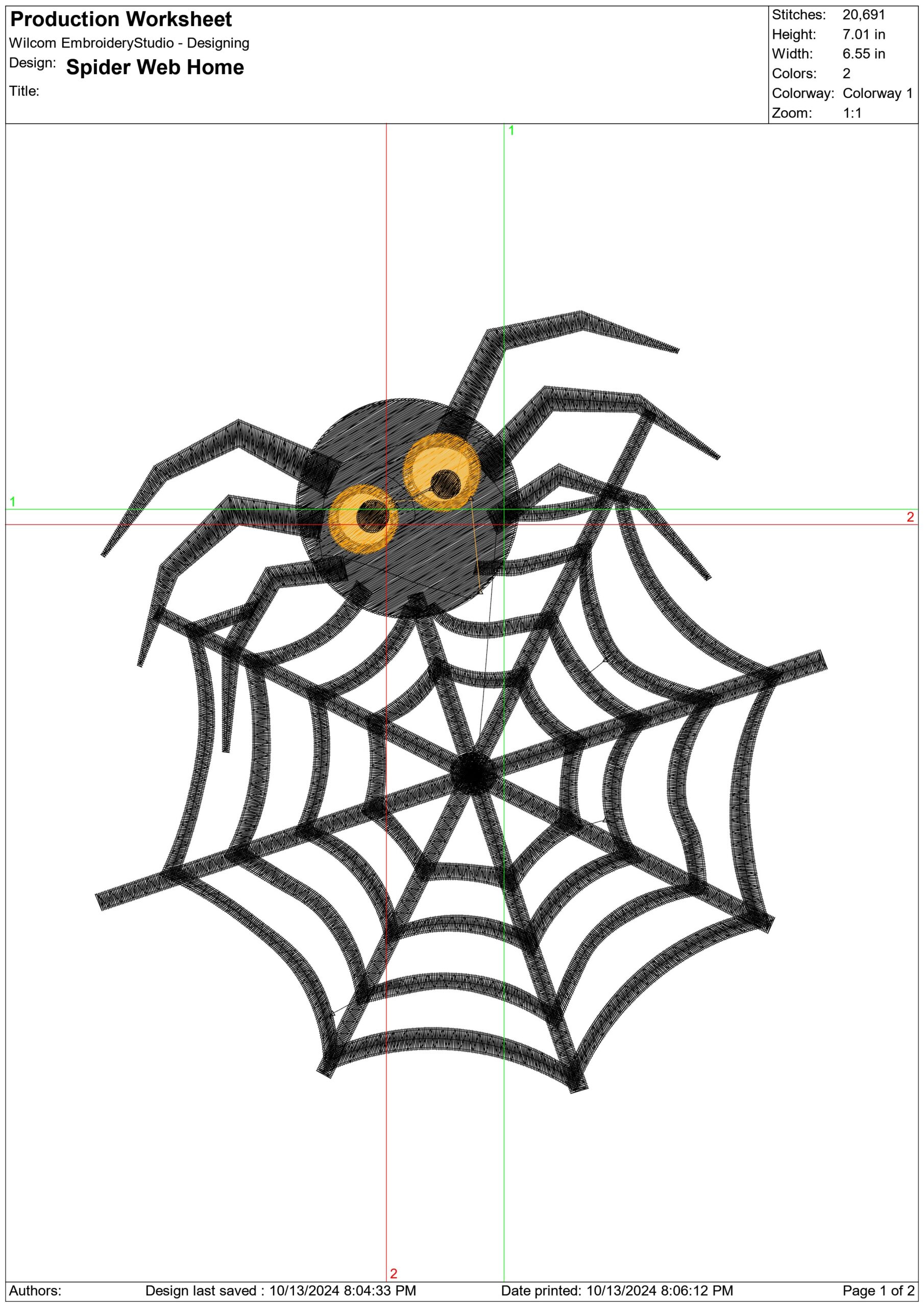 Spider and Web - Halloween embroidery design - embroidery file - instant download — view 2