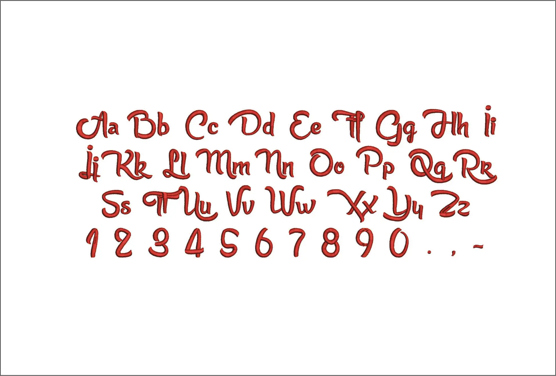 Annabelle Embroidery Font Set - 1" 1.5" 2" 2.5" 3" and 4" - Machine Embroidery Alphabet Font - instant download — view 2