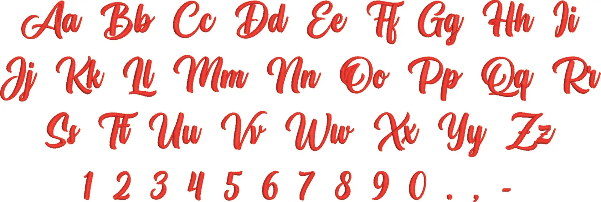 Athletic Outfit Embroidery Font Set - 1" 1.5" 2" 2.5" 3" and 4" - Machine Embroidery Alphabet Font - instant download — view 3