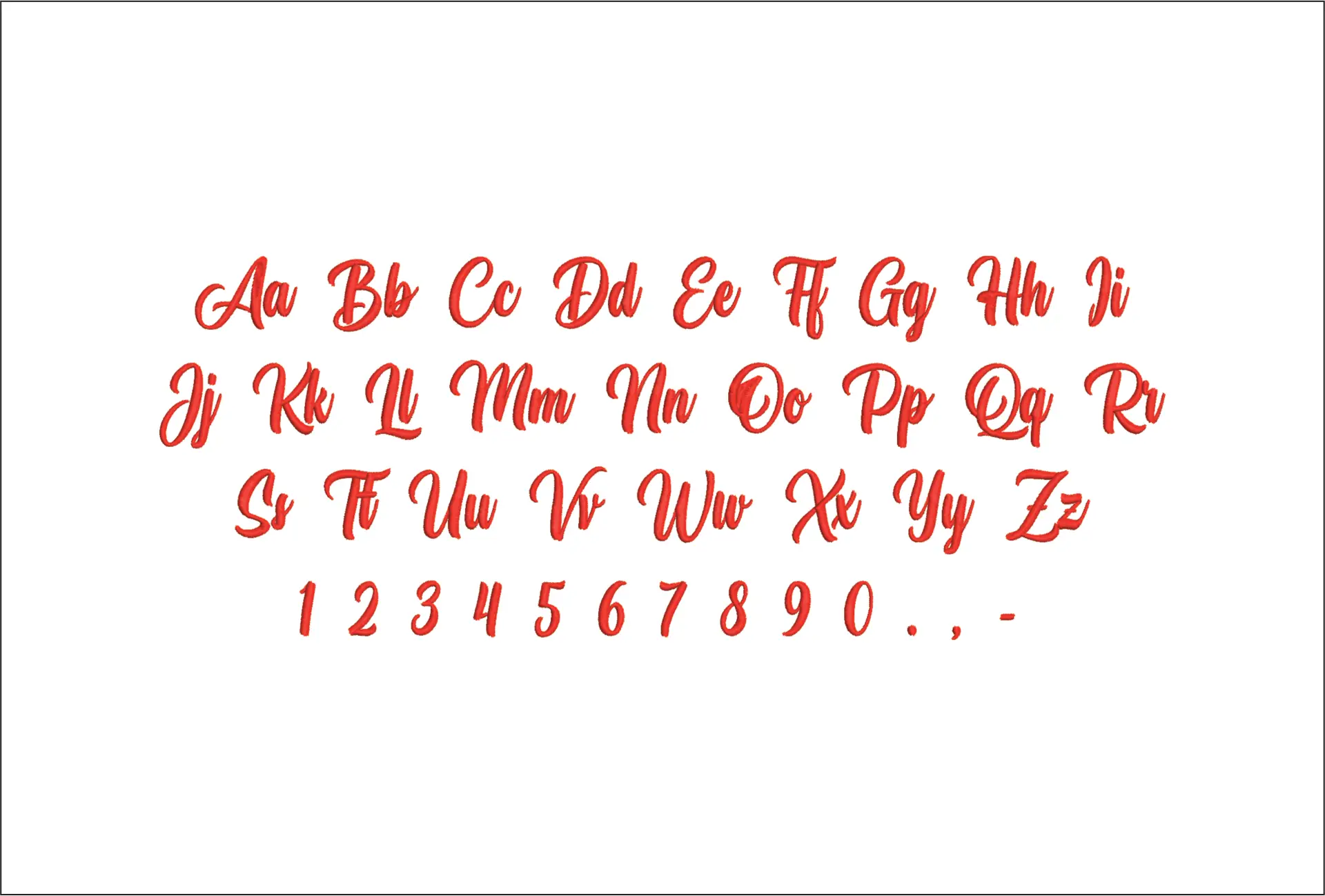 Athletic Outfit Embroidery Font Set - 1" 1.5" 2" 2.5" 3" and 4" - Machine Embroidery Alphabet Font - instant download — view 2