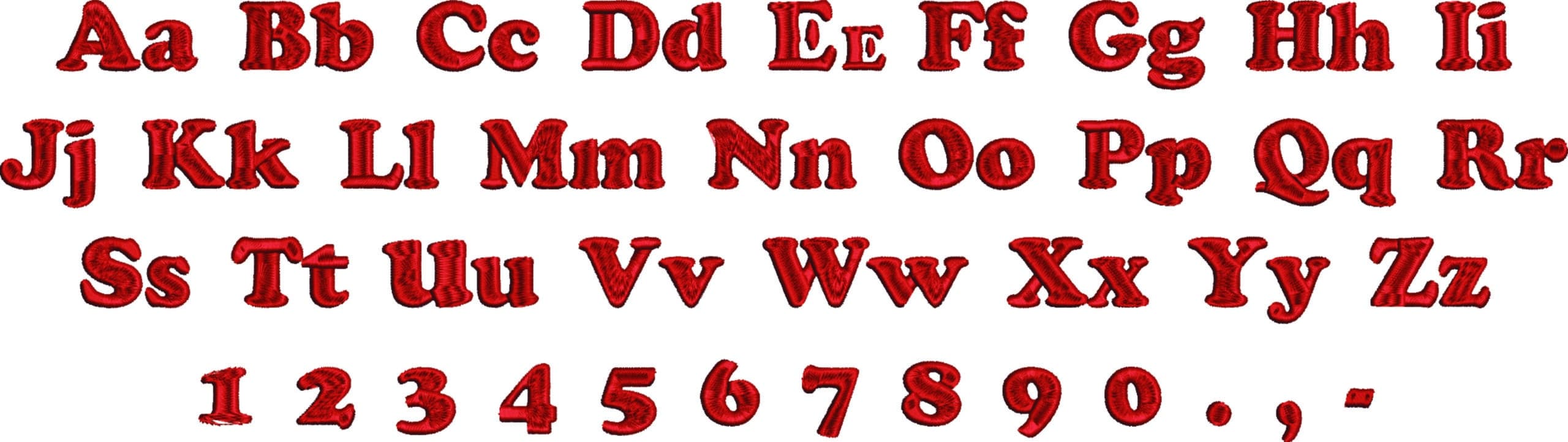Cooper Black Embroidery Font Set - 1" 1.5" 2" 2.5" 3" and 4" - Machine Embroidery Alphabet Font - instant download — view 2