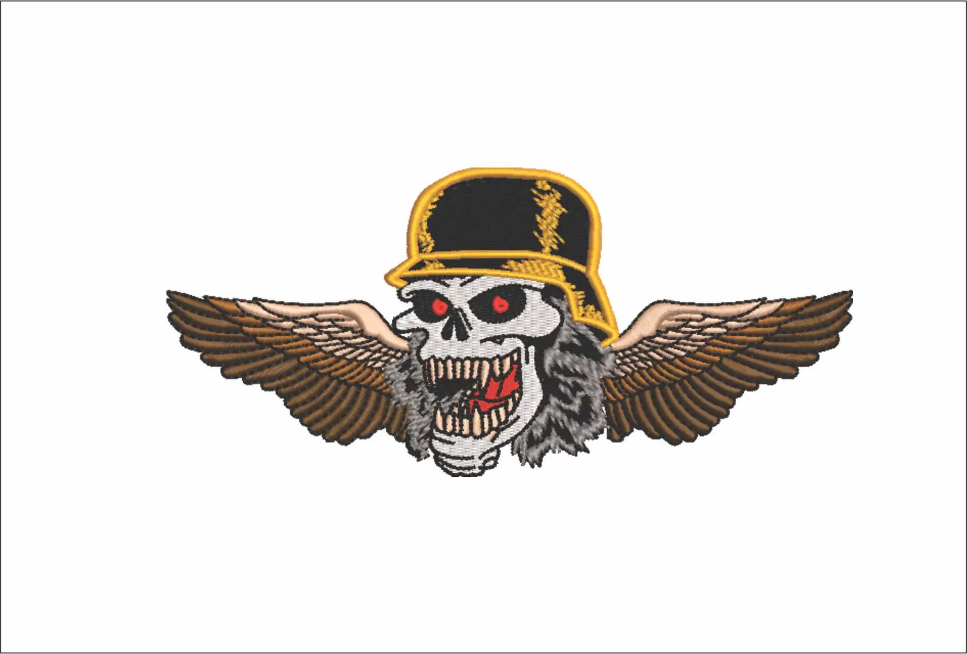 Harley Davidson Embroidery Skull and Wings Motorbike Logo design - Harley USA Bike Company machine pattern embroidery file instant download