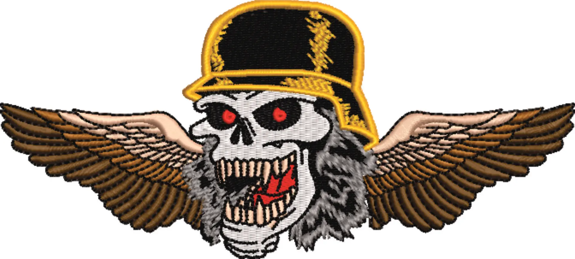 Harley Davidson Embroidery Skull and Wings Motorbike Logo design - Harley USA Bike Company machine pattern embroidery file instant download — view 4