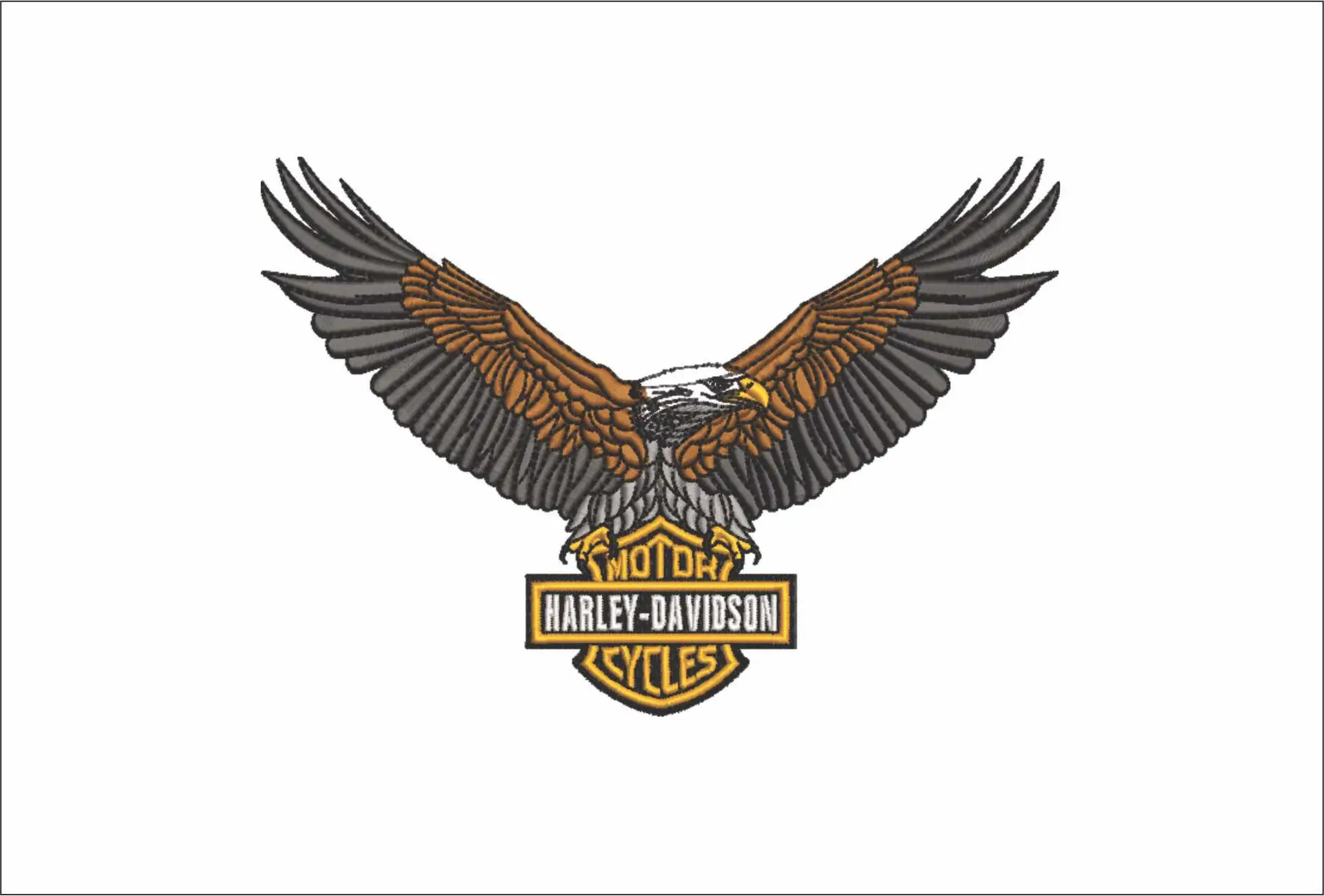 Harley Davidson Embroidery Eagle Motorbike Logo design - Harley USA Bike Company machine pattern embroidery file instant download