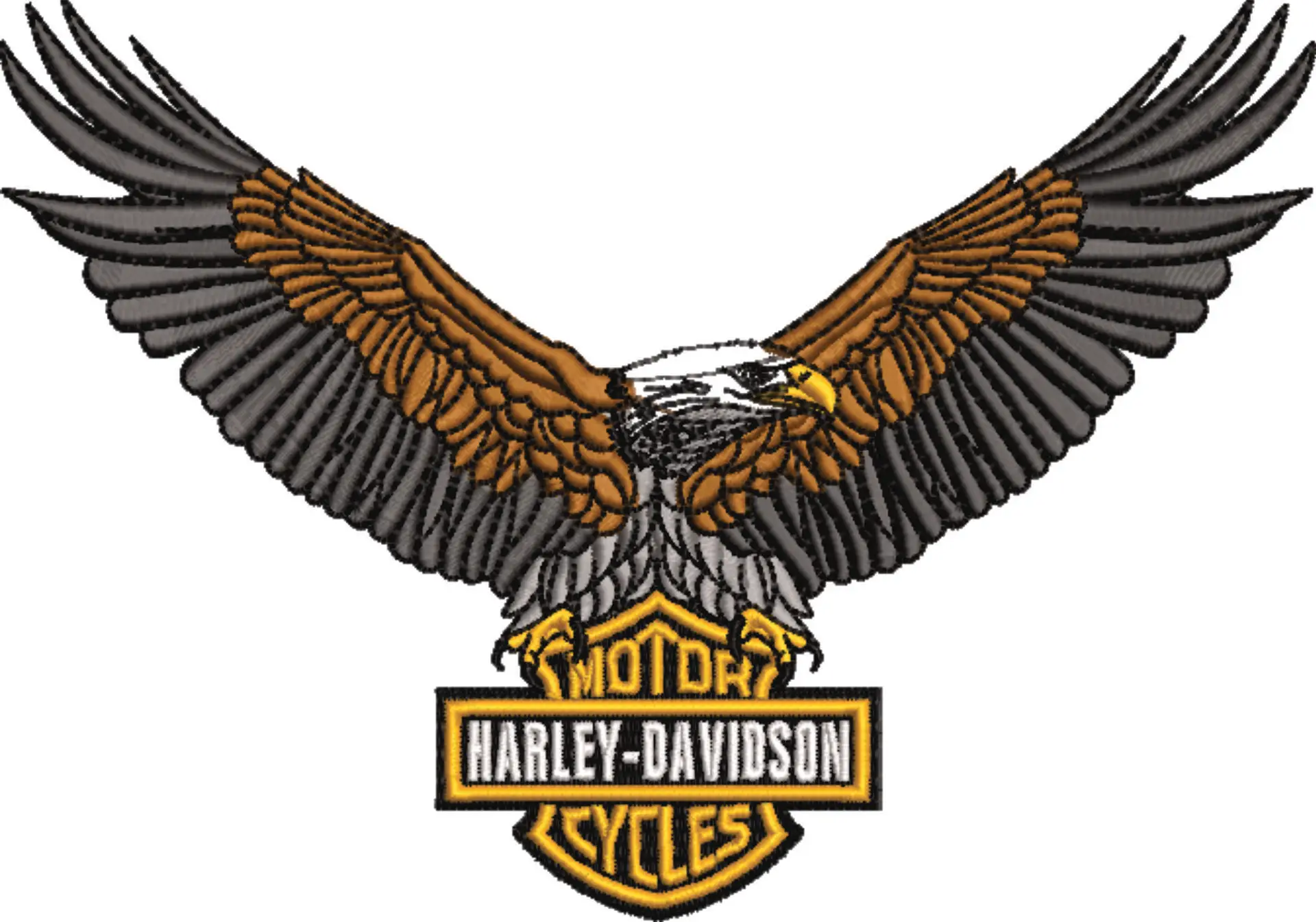 Harley Davidson Embroidery Eagle Motorbike Logo design - Harley USA Bike Company machine pattern embroidery file instant download — view 4