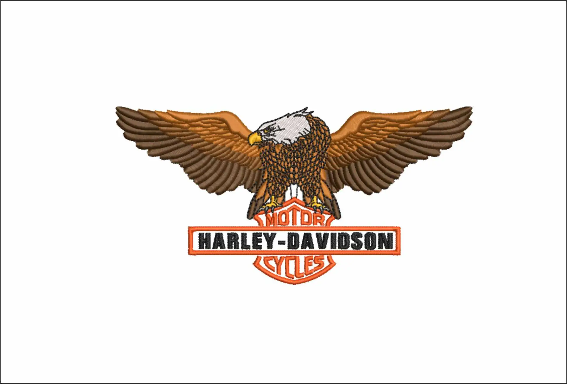 Harley Davidson Embroidery Detailed Eagle Motorbike Logo design - Harley USA Bike Company machine pattern embroidery file instant download