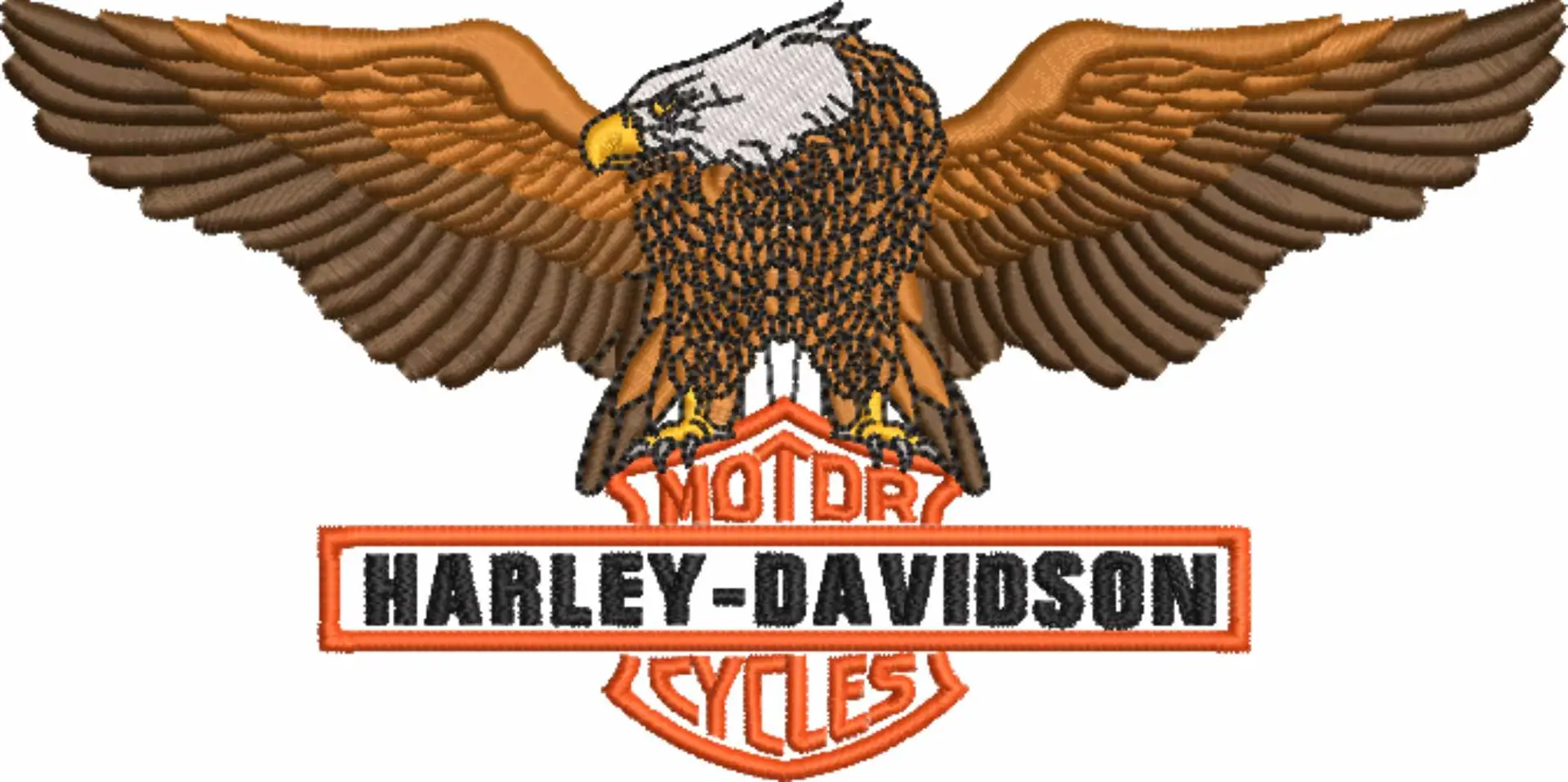 Harley Davidson Embroidery Detailed Eagle Motorbike Logo design - Harley USA Bike Company machine pattern embroidery file instant download — view 4