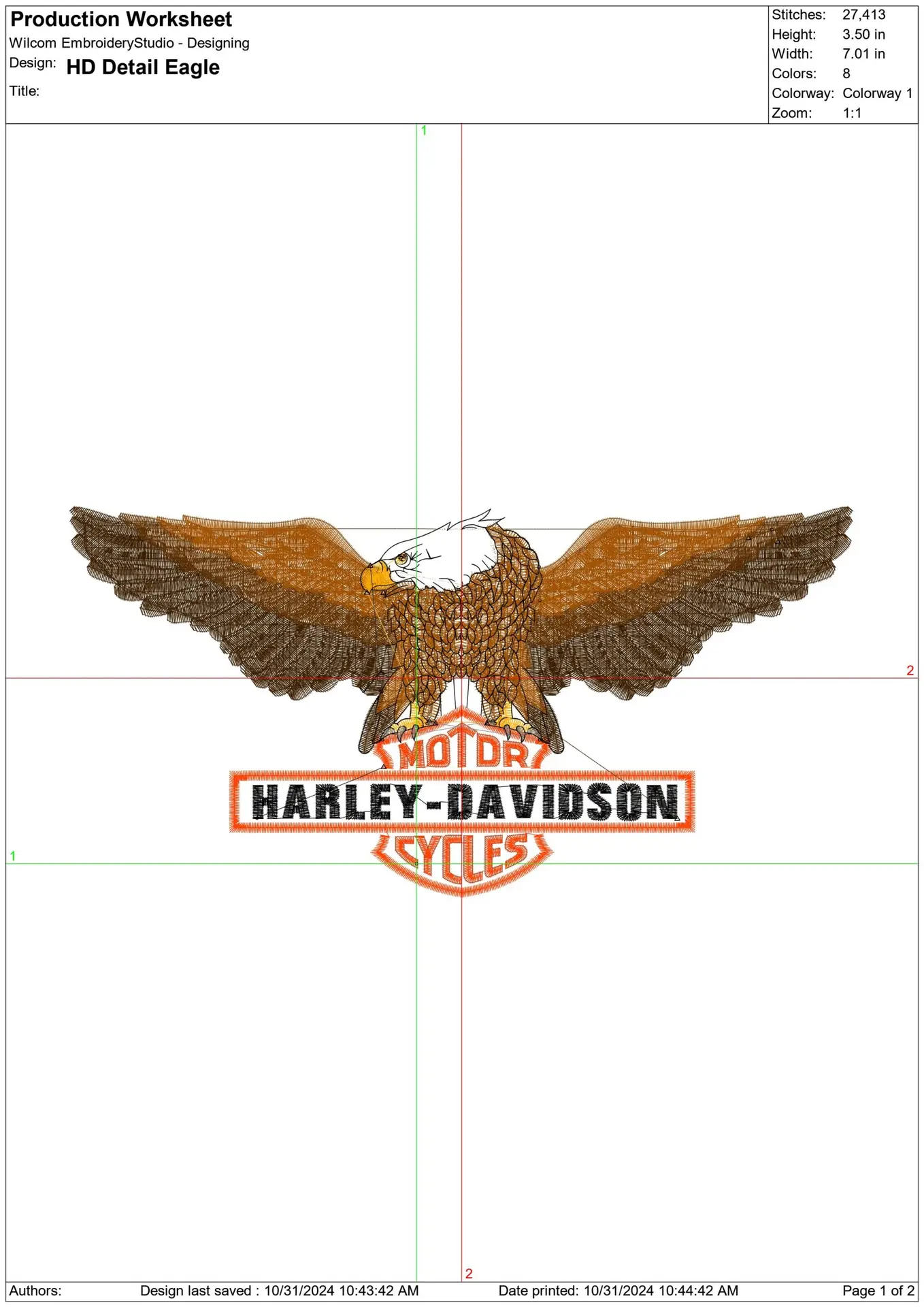 Harley Davidson Embroidery Detailed Eagle Motorbike Logo design - Harley USA Bike Company machine pattern embroidery file instant download — view 2