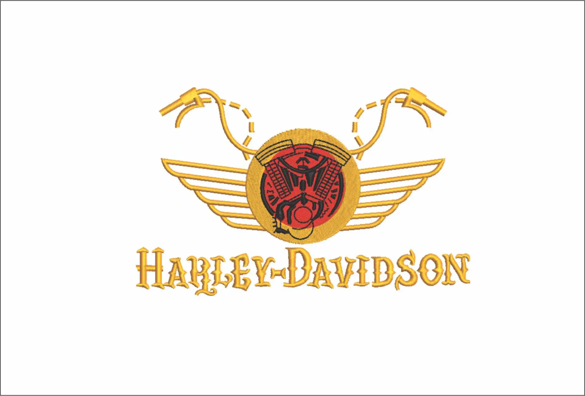 Harley Davidson Embroidery Handle Bars Motorbike Logo design - Harley USA Bike Company machine pattern embroidery file instant download