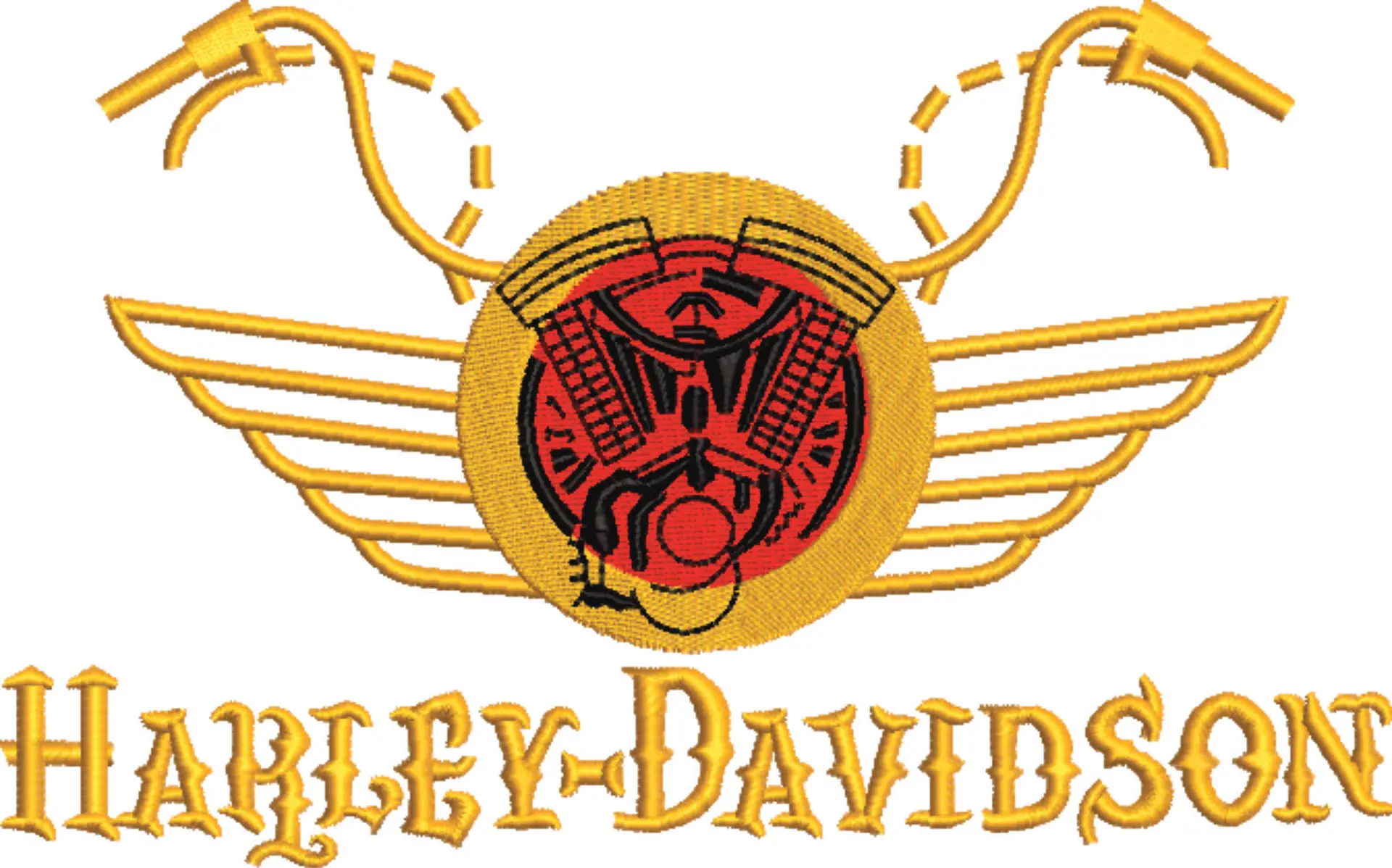 Harley Davidson Embroidery Handle Bars Motorbike Logo design - Harley USA Bike Company machine pattern embroidery file instant download — view 4